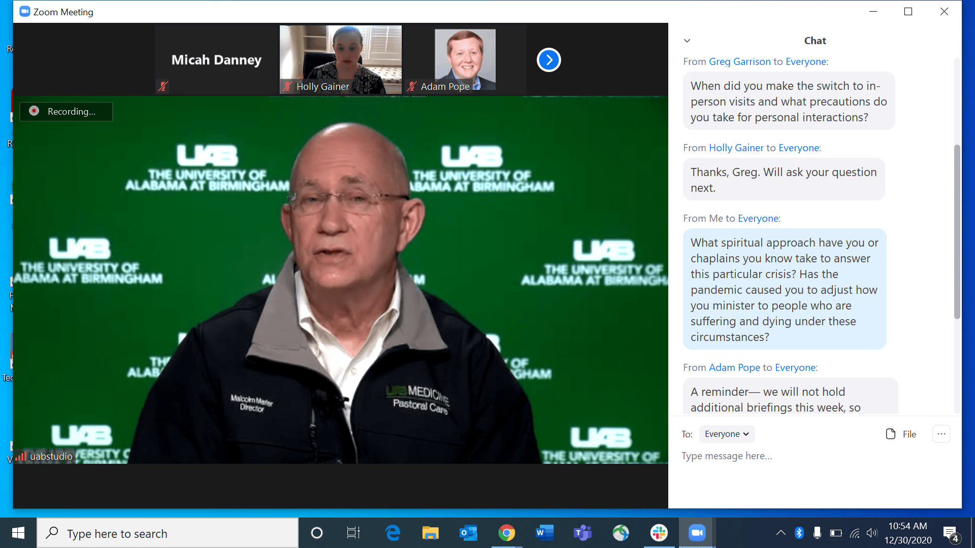 UAB chaplain Malcolm Marler. (VIA UAB)