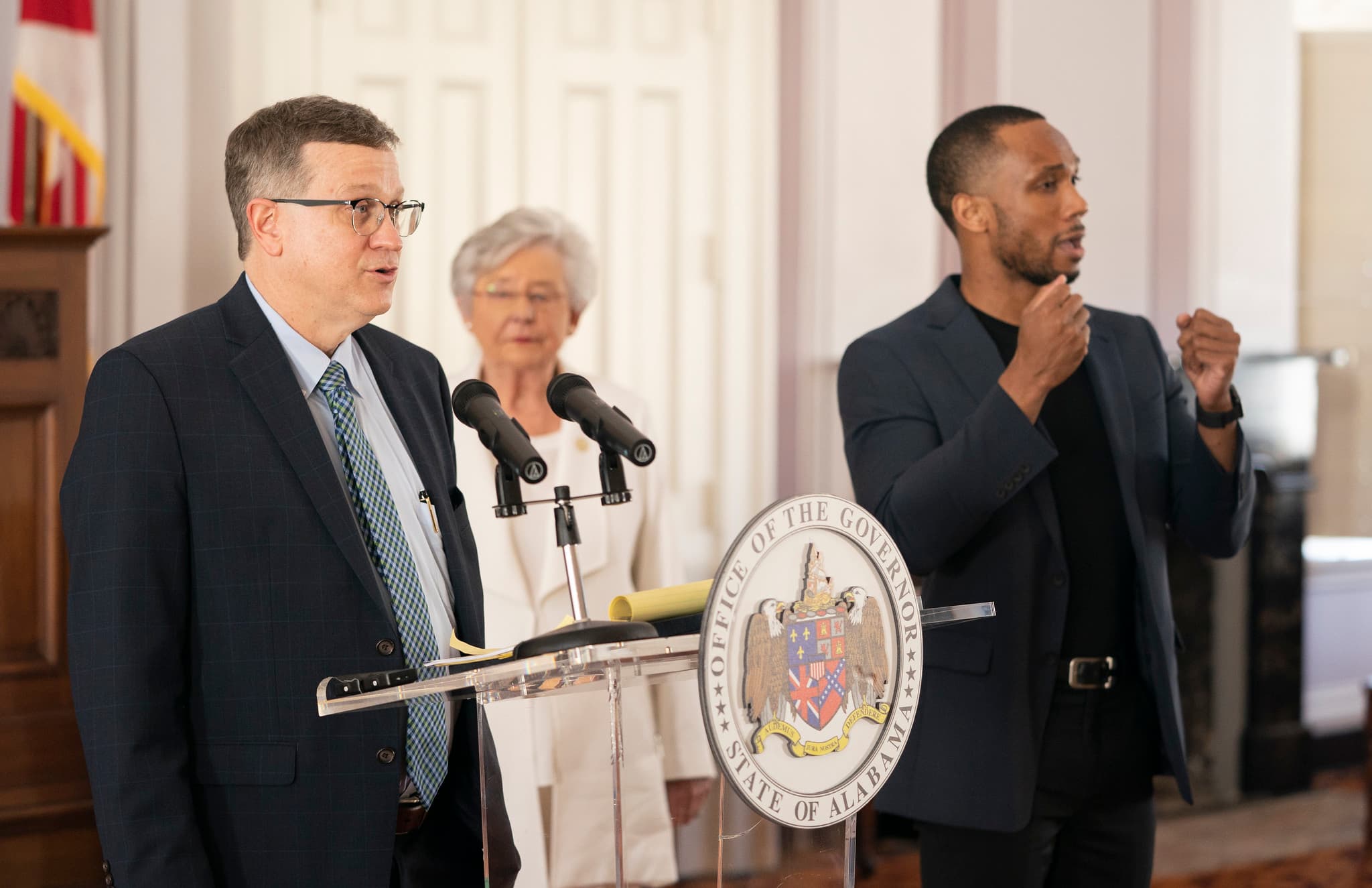 Gov. Kay Ivey gave an update on the Coronavirus during a press conference Thursday March 4, 2021 in Montgomery, Ala. (HAL YEAGER/GOVERNORS OFFICE)