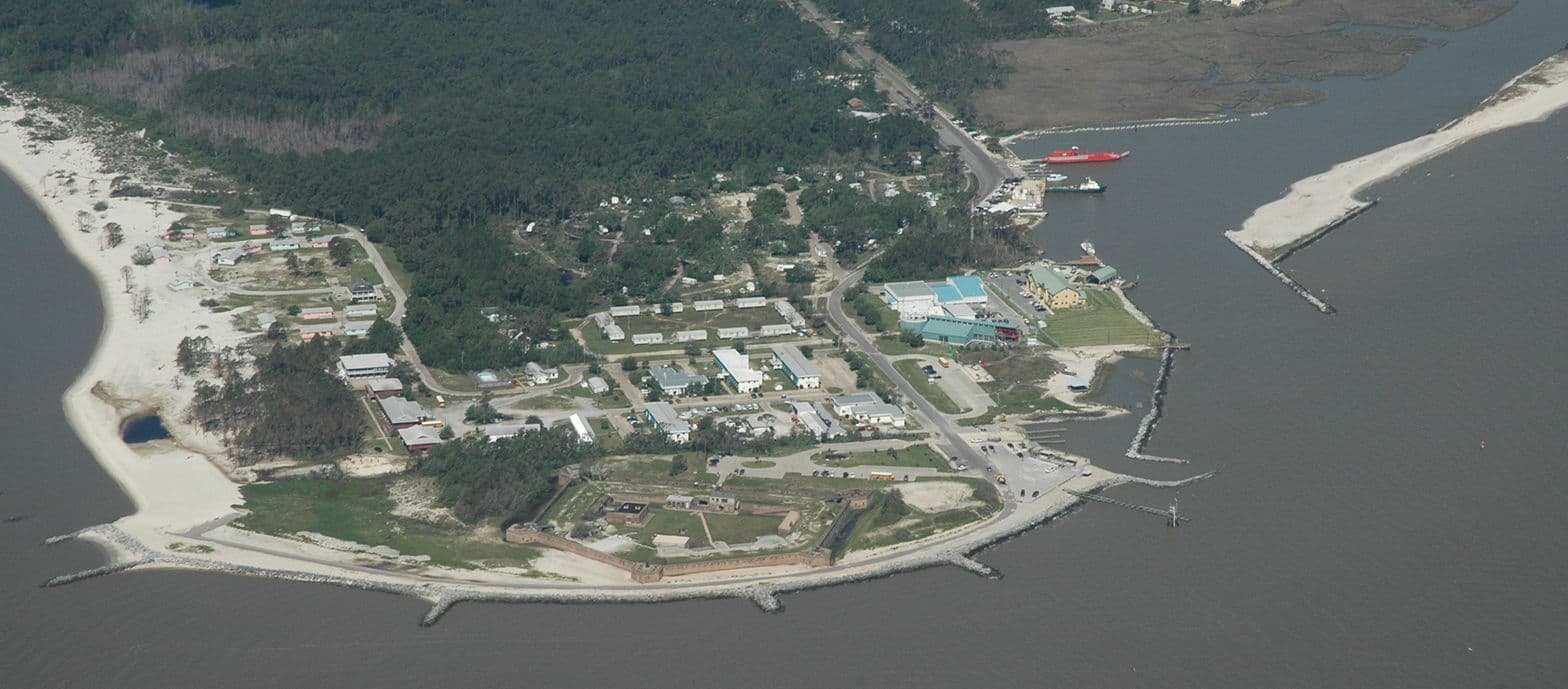 Dauphin Island Sea Lab from the air. (VIA DAUPHIN ISLAND SEA LAB)