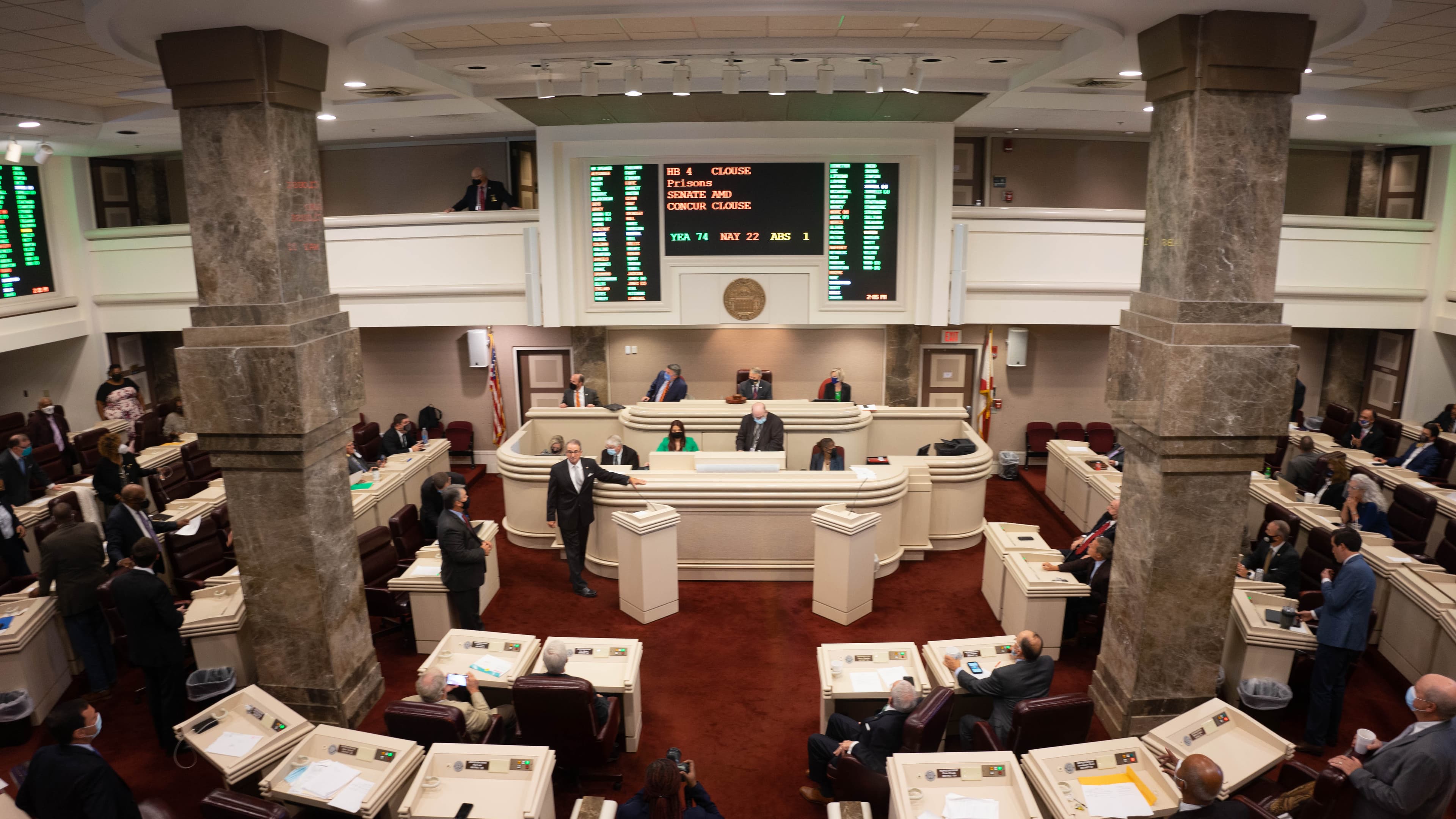 The floor of the Alabama House of Representatives during a special legislative session concerning prisons. (JOHN H. GLENN/APR)