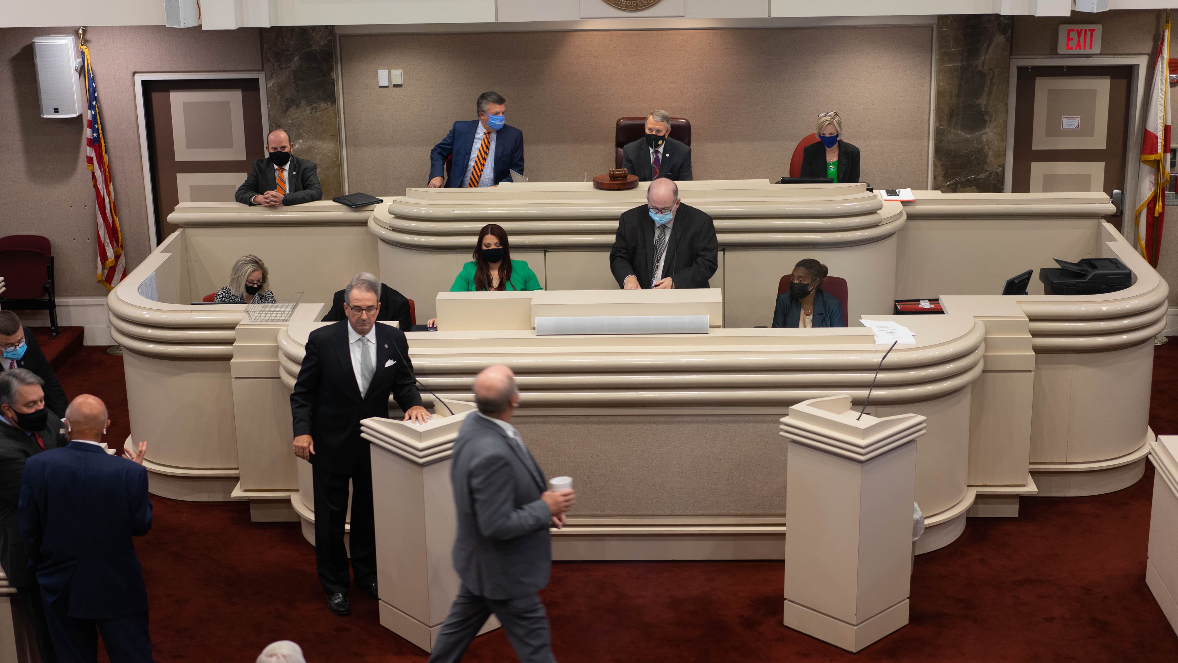 The floor of the Alabama House of Representatives during a 2021 special legislative session concerning prisons.