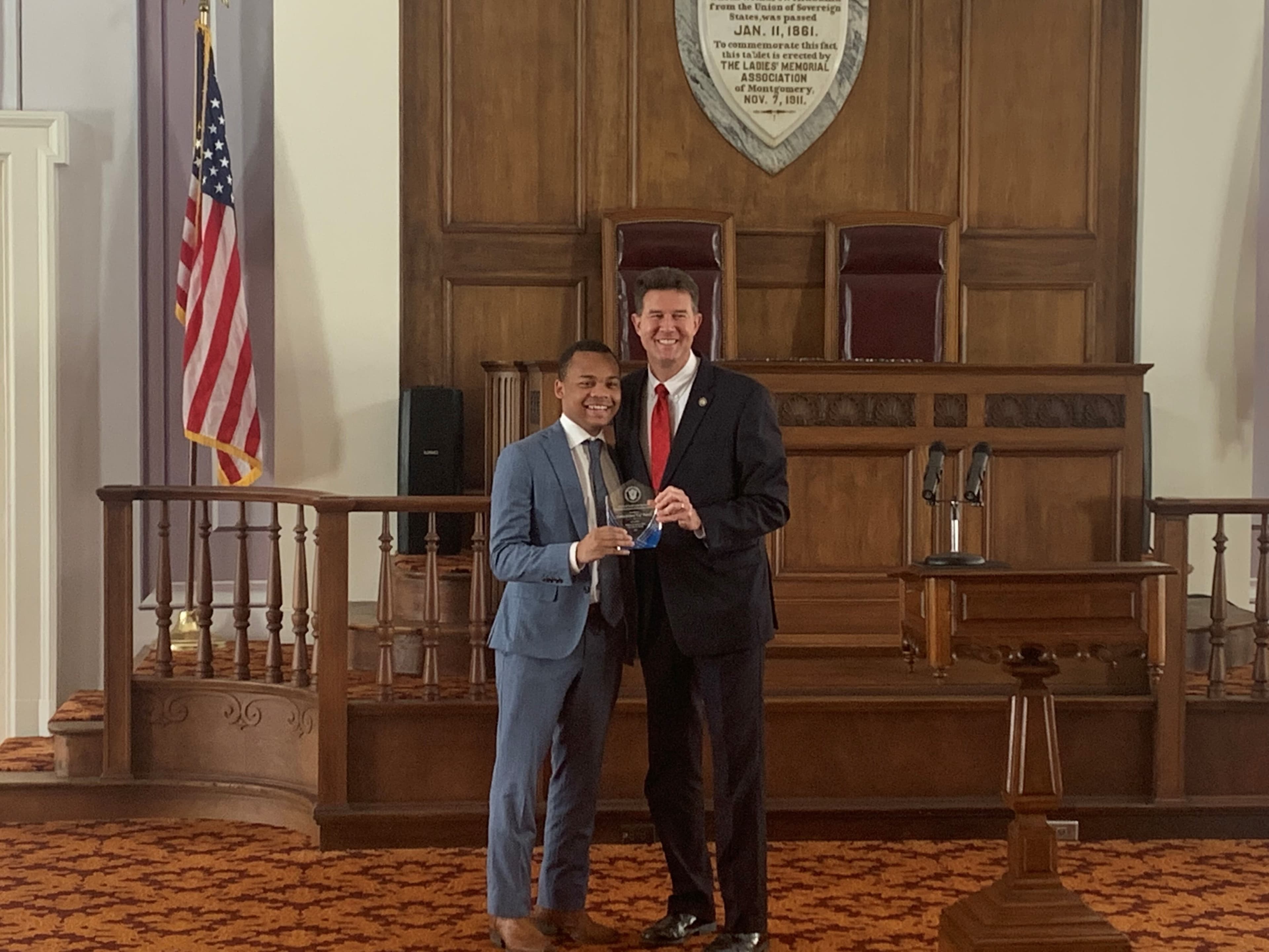 C.J. Pearson and Secretary of State John Merrill.