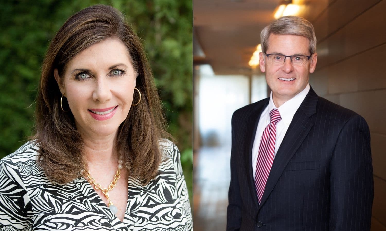 Supreme Court candidates Kelli Wise, left, and Greg Cook, right.