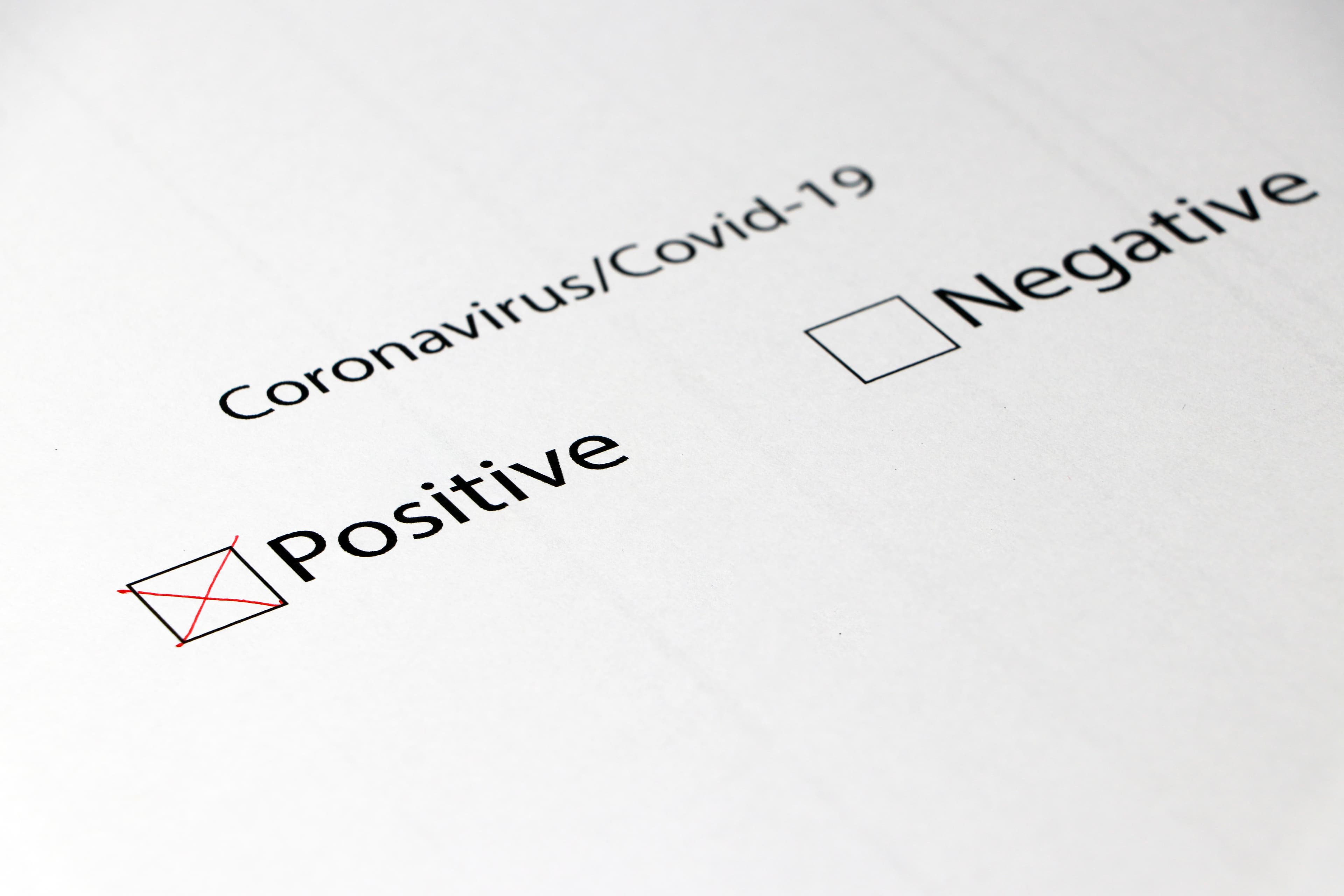Disease detection report of Covid-19, the results is Positive.