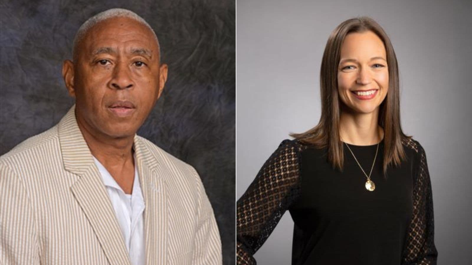 Randy Kelley, left, and Tabitha Isner, right, were elected as chair and vice chair of the Alabama Democratic Party.