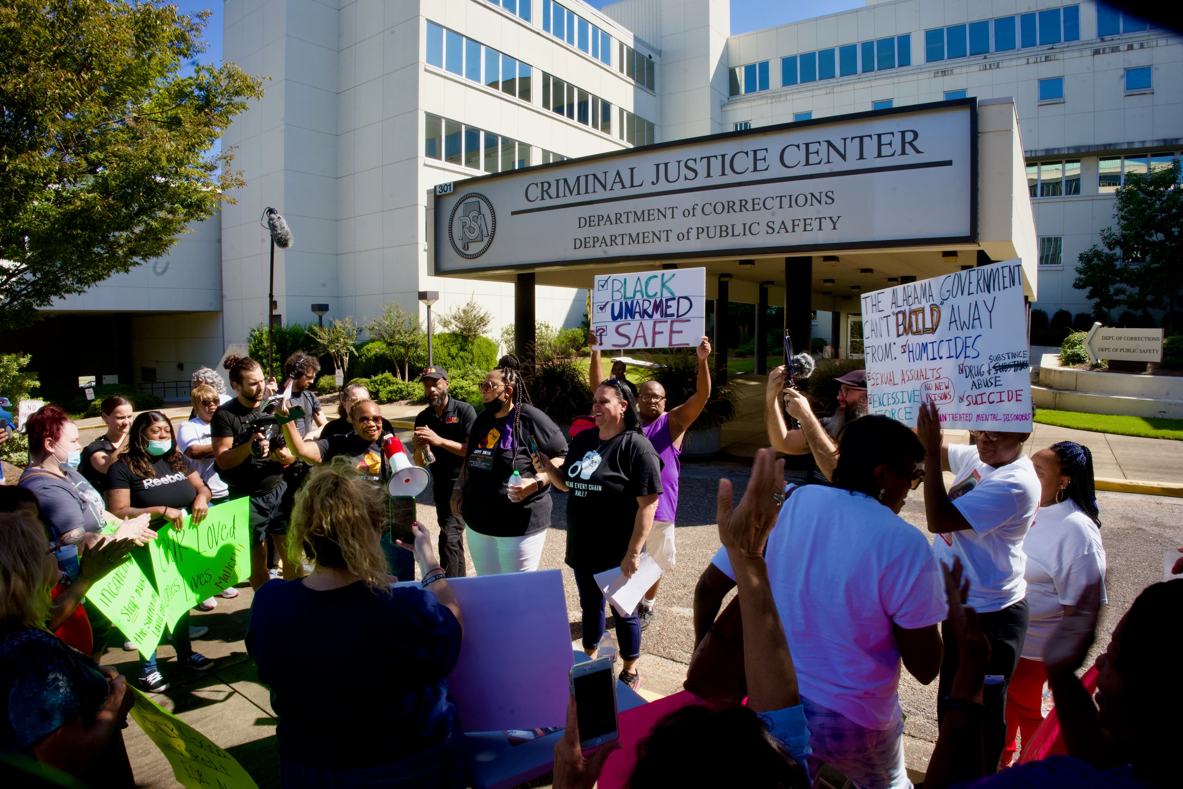 Families and friends of incarcerated individuals protest amid an incarcerated workers' strike began concurrently inside Alabama correctional facilities.