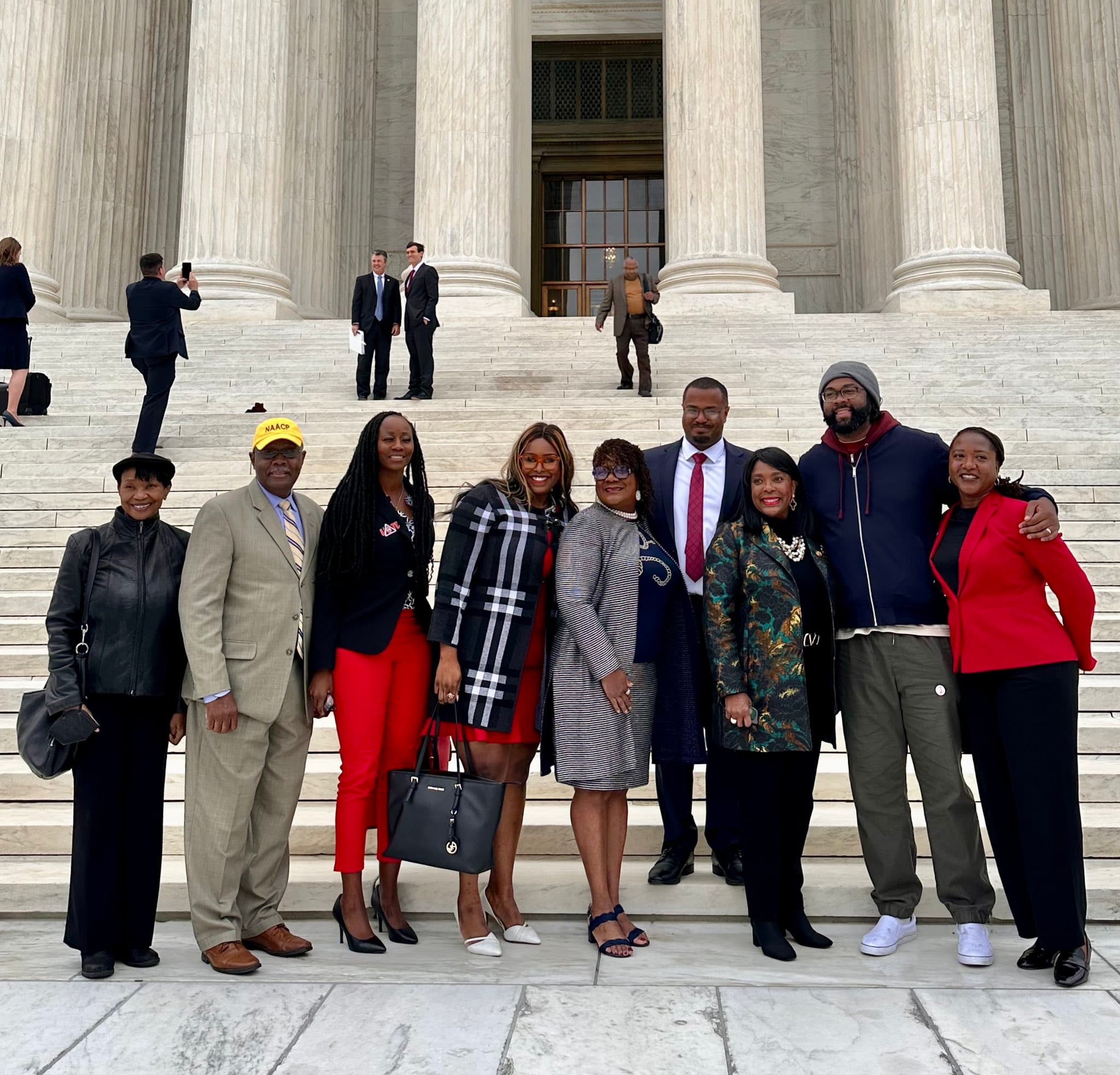 Congresswoman Terri Sewell on the steps of the Supreme Court.