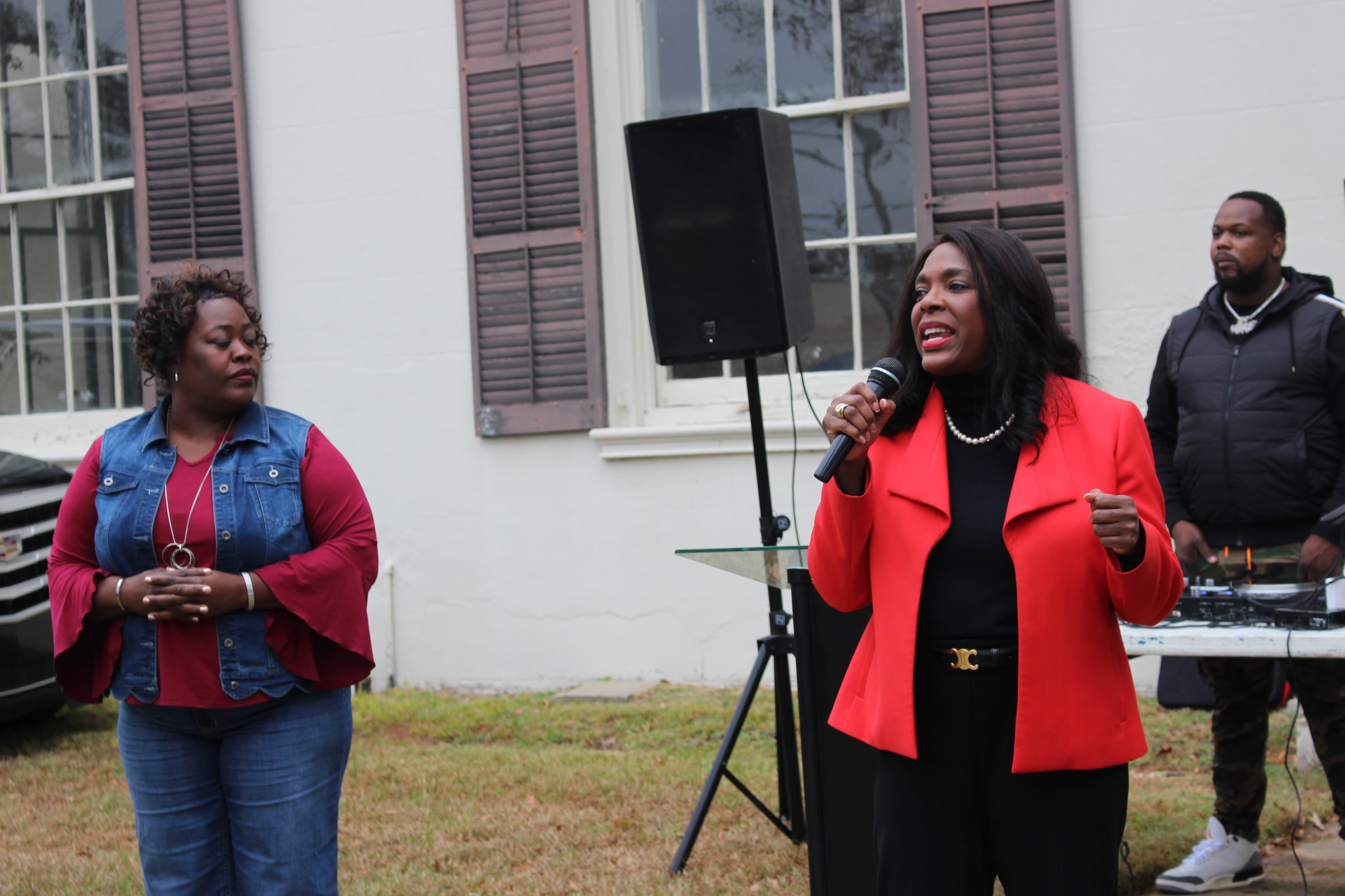 Rep. Terri Sewell at the Veterans Day Street Fair in Greene County.