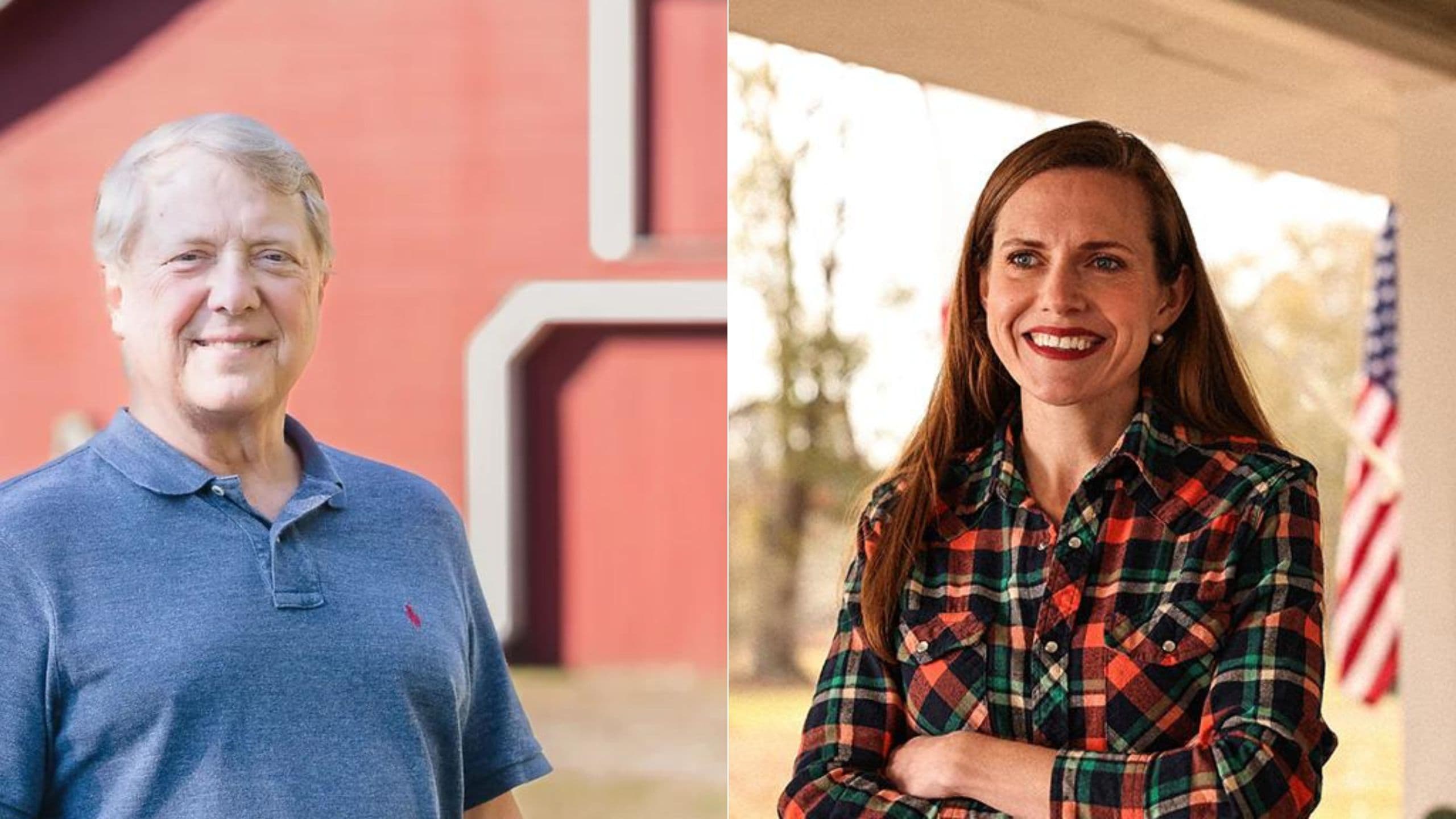 Republican candidates for the 2nd Congressional District Dick Brewbaker, left, and Caroleene Dobson, right.