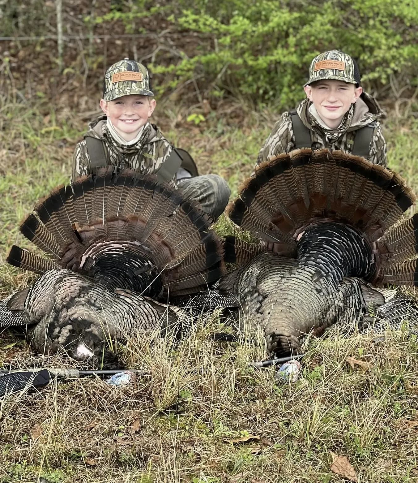 Declan and Logan Warrick harvested turkeys on the opening weekend of the 2024 season, and the photo of the brothers with their harvested birds received the most votes in this year’s Alabama Black Belt Adventures Association Big Gobbler Photo Contest. (Photo courtesy of ALBBAA)