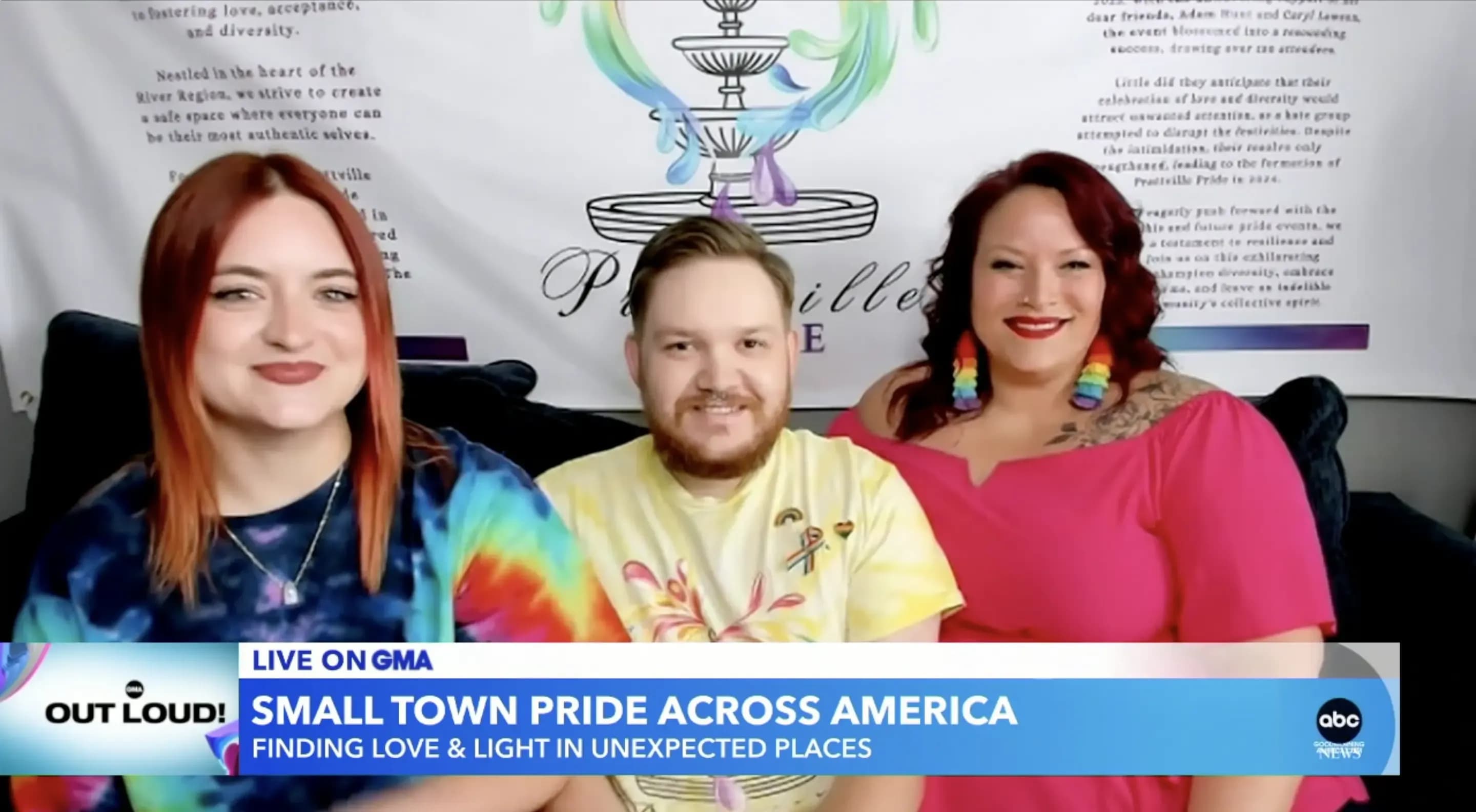 Anna Evans, Adam Hunt and Caryl Lawson speak with Good Morning America about the inaugural Prattville Pride event.