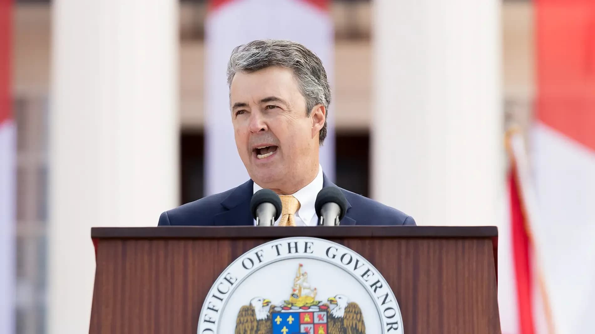 Attorney General Steve Marshall gives a speech during the inaugural ceremony on Jan. 16, 2023.