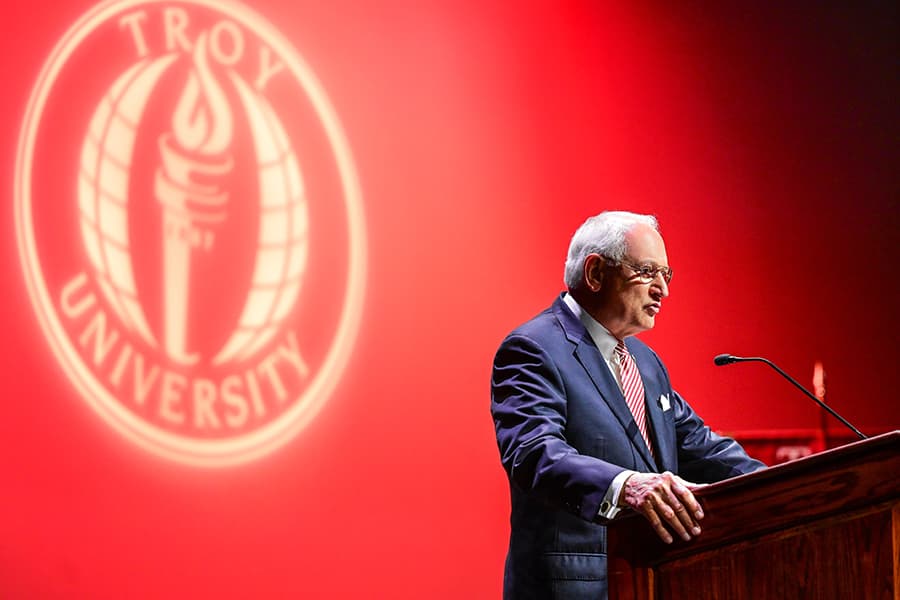 Dr. Jack Hawkins speaks at the 2024 Faculty-Staff Convocation.