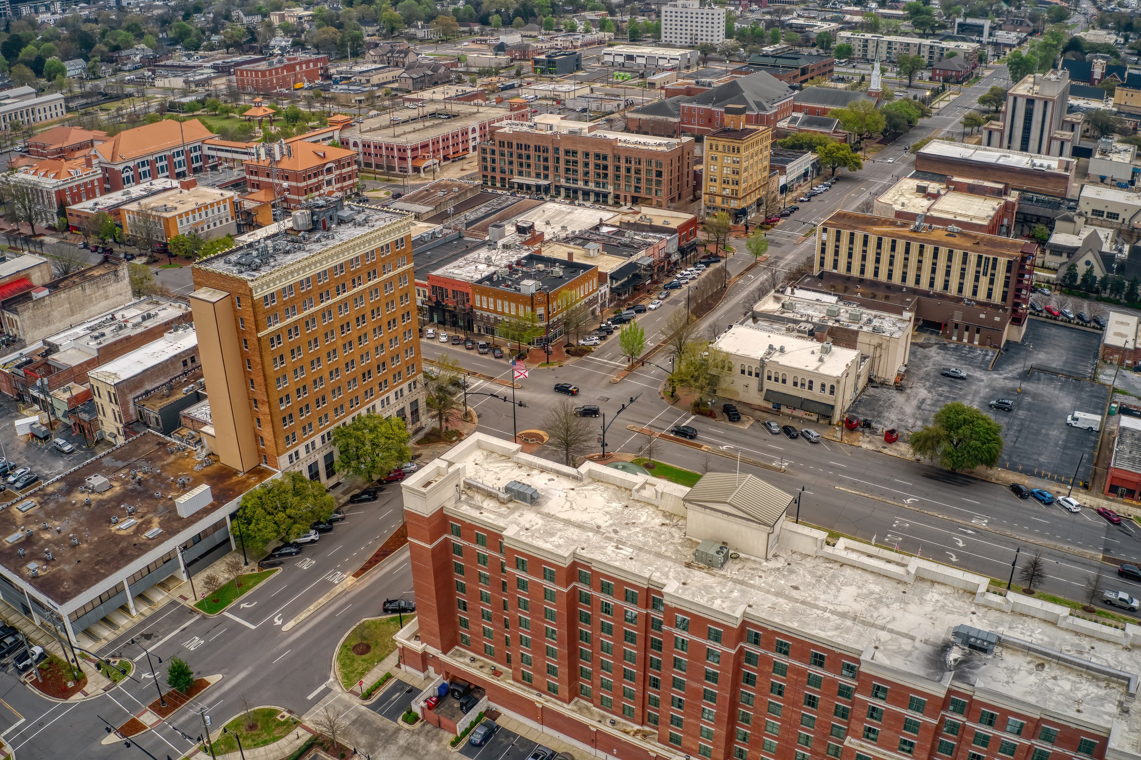 An aerial view of Tuscaloosa, Alabama.