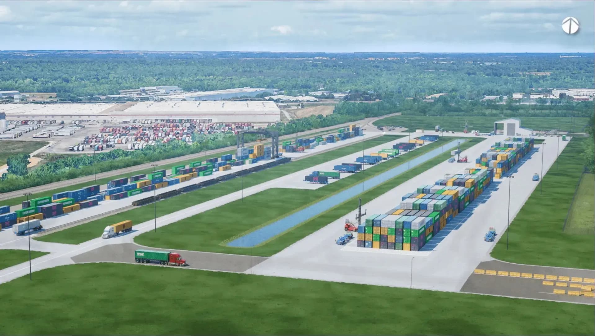 A rendering of the Montgomery Intermodal Container Transfer Facility.