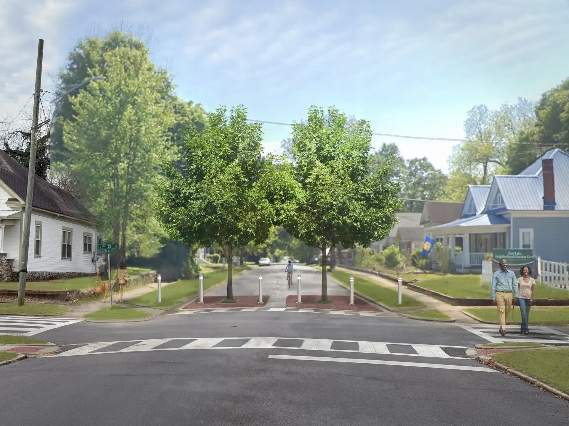 Rendering of the next phase of the Safe Streets: Eastlake initiative in Birmingham, AL.