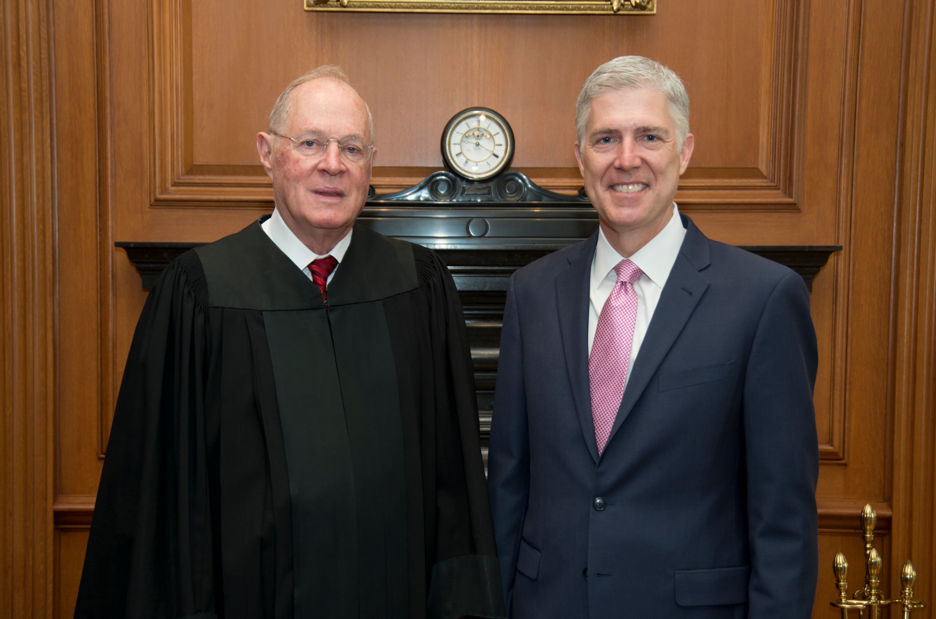 Justice Anthony M. Kennedy and Judge Neil M. Gorsuch in the Justices' Conference Room, Supreme Court Building.