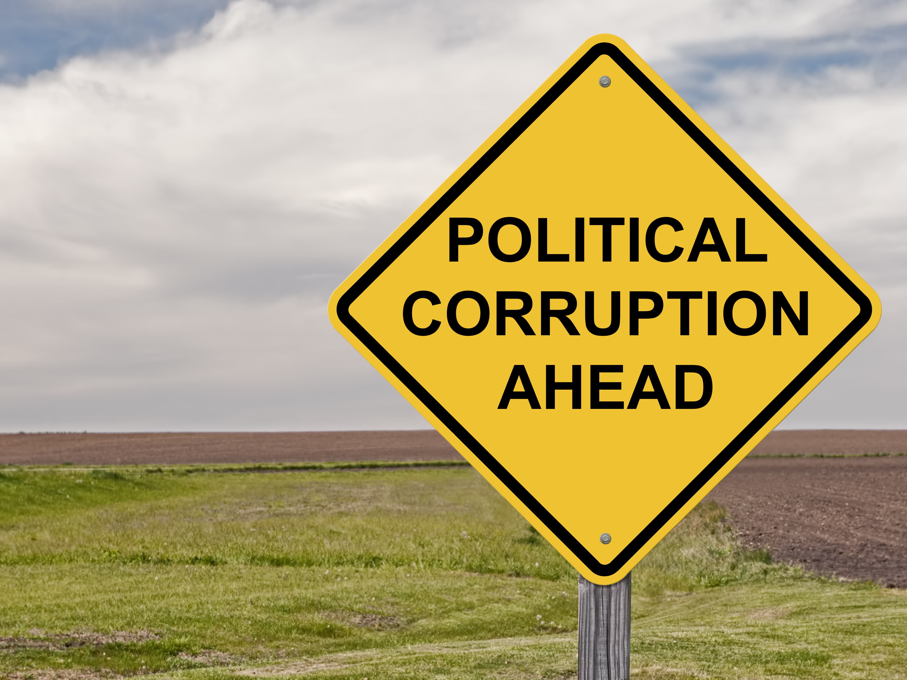 Caution Sign - Political Corruption Ahead