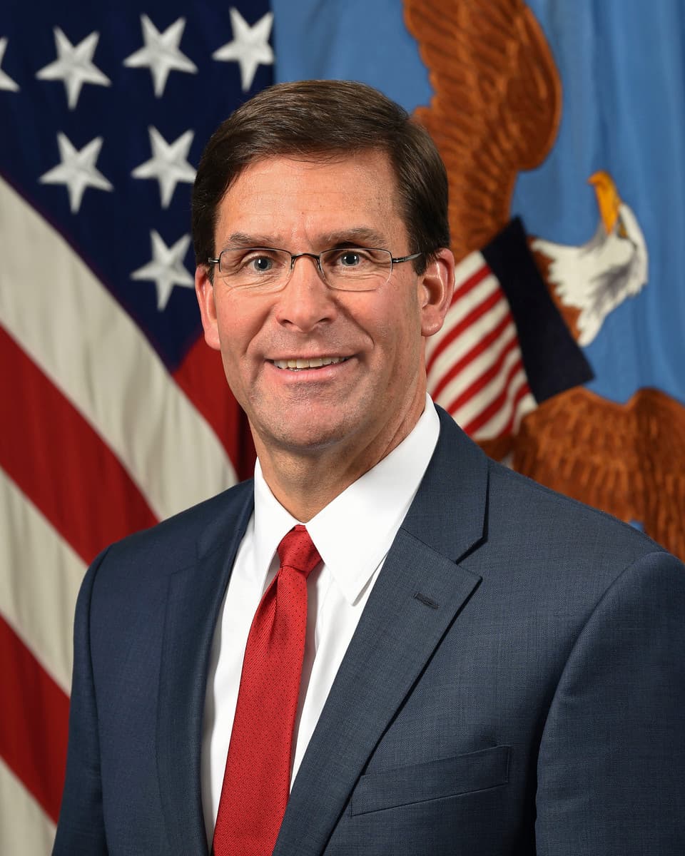 Dr. Mark Esper, Acting Secretary of Defense, poses for his official portrait in the Army portrait studio at the Pentagon in Arlington, Va., June 20, 2019. (U.S. Army photo by Monica King)