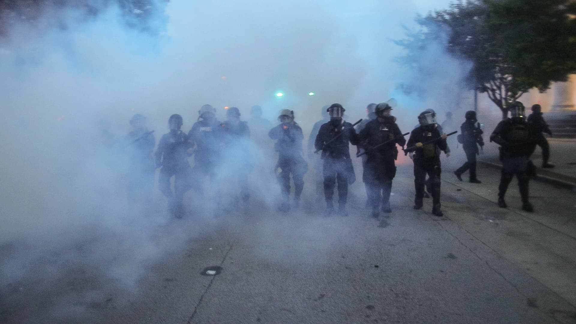 Police in Huntsville respond to protesters in June 2020.