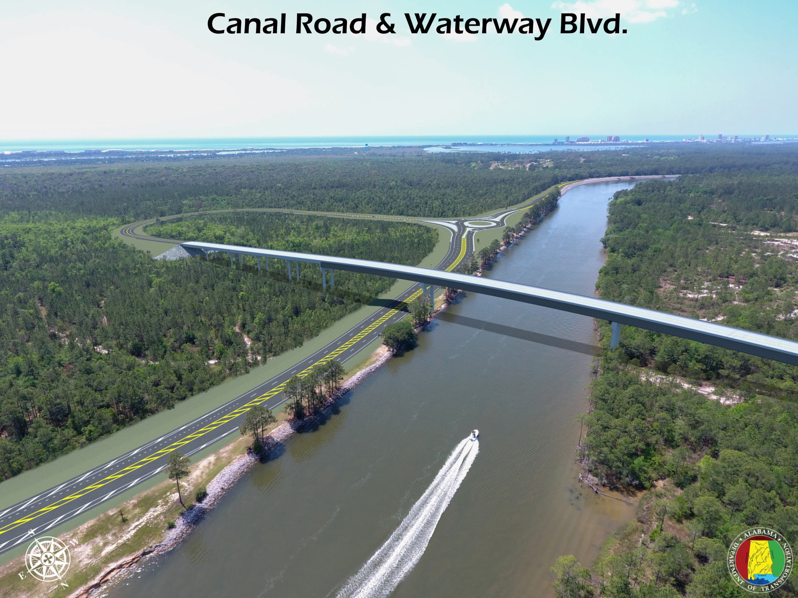 Intercoastal Waterway bridge rendering in Baldwin County.