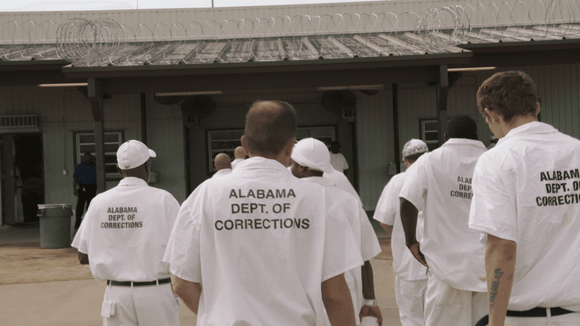 Incarcerated men in Alabama's prison system enter one of the state's facilities.