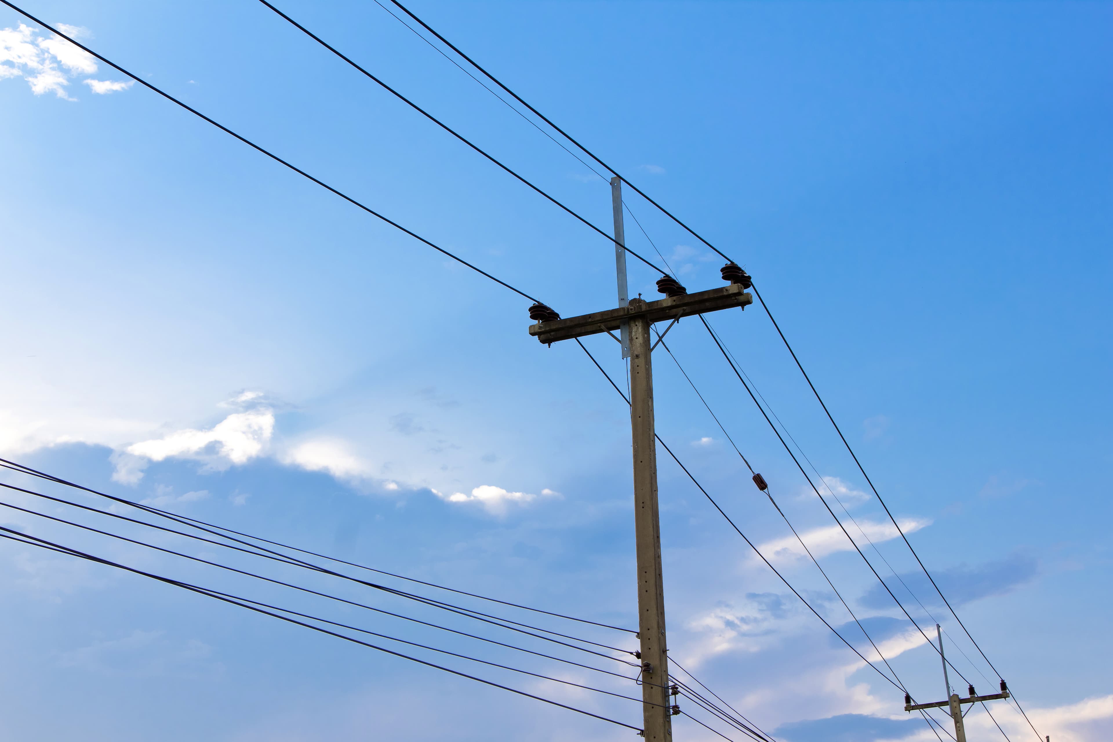 electric pole power lines and wires