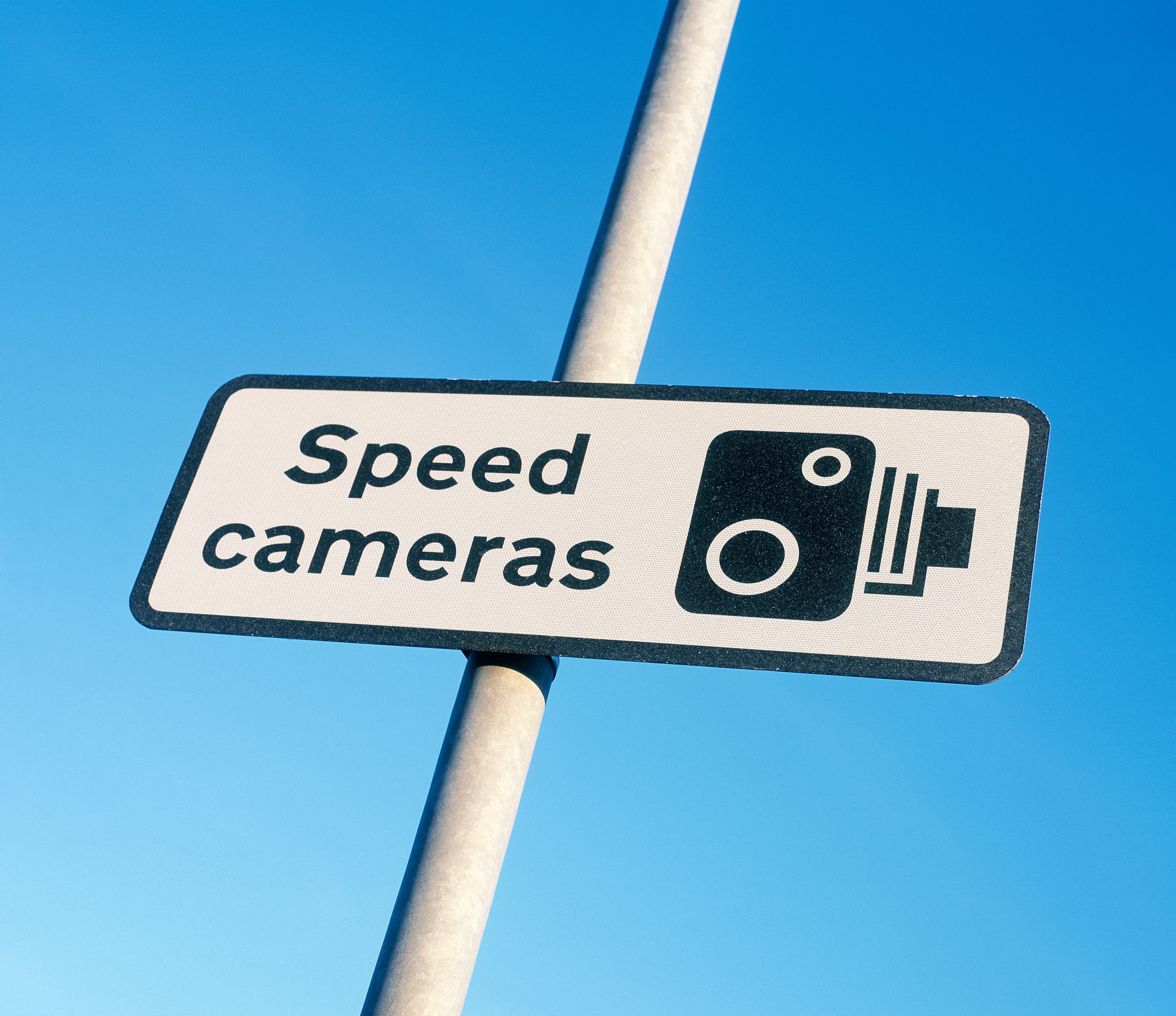 Speed camera warning sign