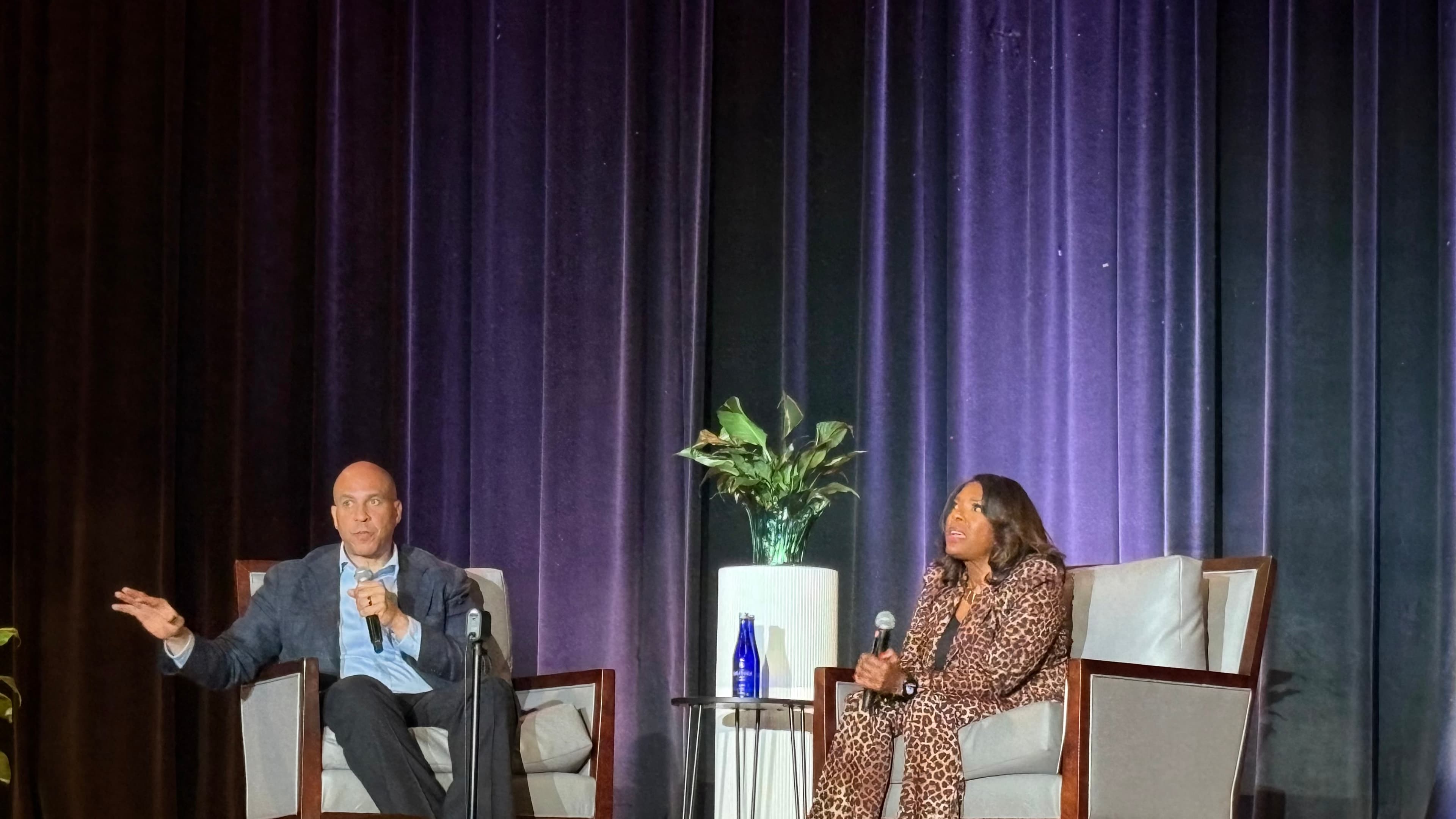 Senator Cory Booker and Representative Terri Sewell speaking at Blueprint Alabama town hall