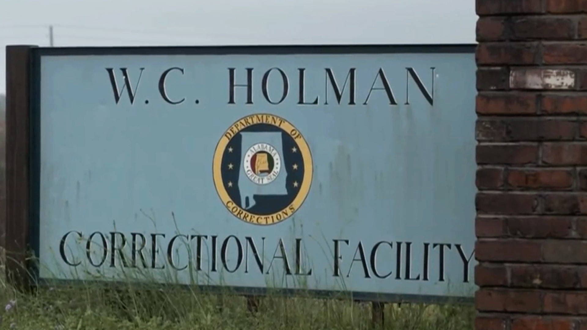 A sign outside of Holman Correctional Facility in Atmore, Alabama.
