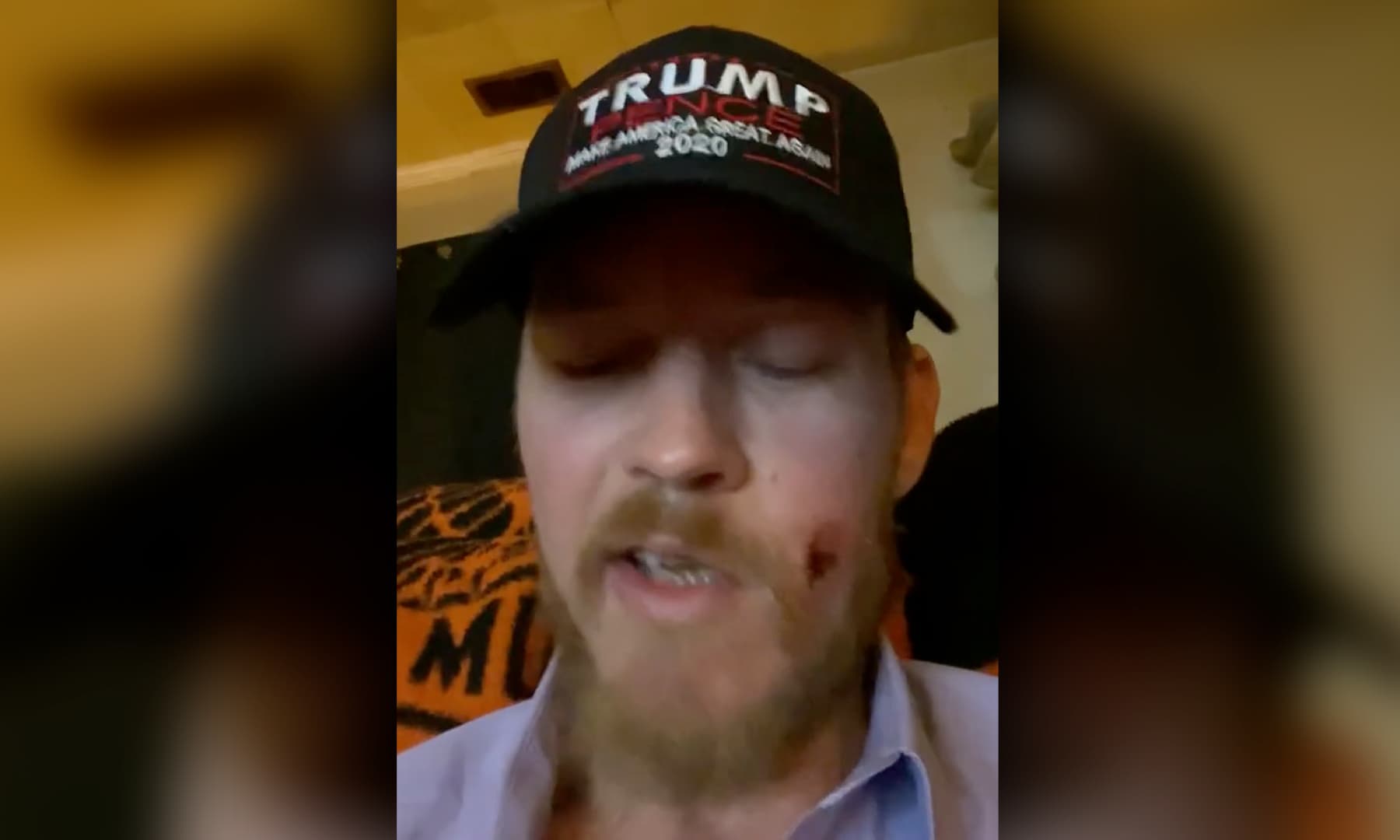 Joshua Matthew Black of Leeds speaking in a YouTube video he uploaded explaining his actions on Jan. 6, 2020, during an insurrection at the U.S. Capitol that ended with at least five deaths. (VIA YOUTUBE)