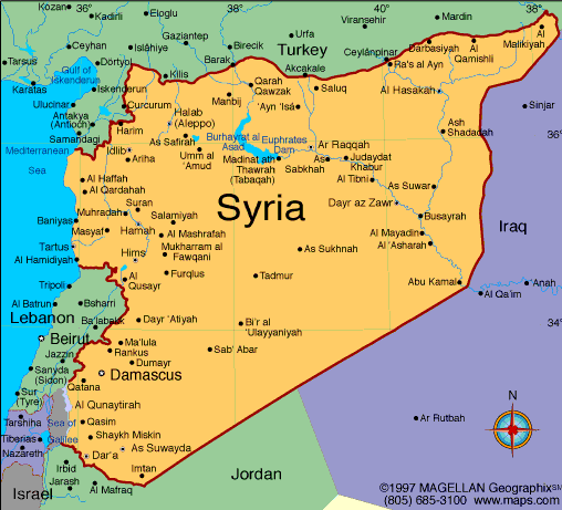 map of syria