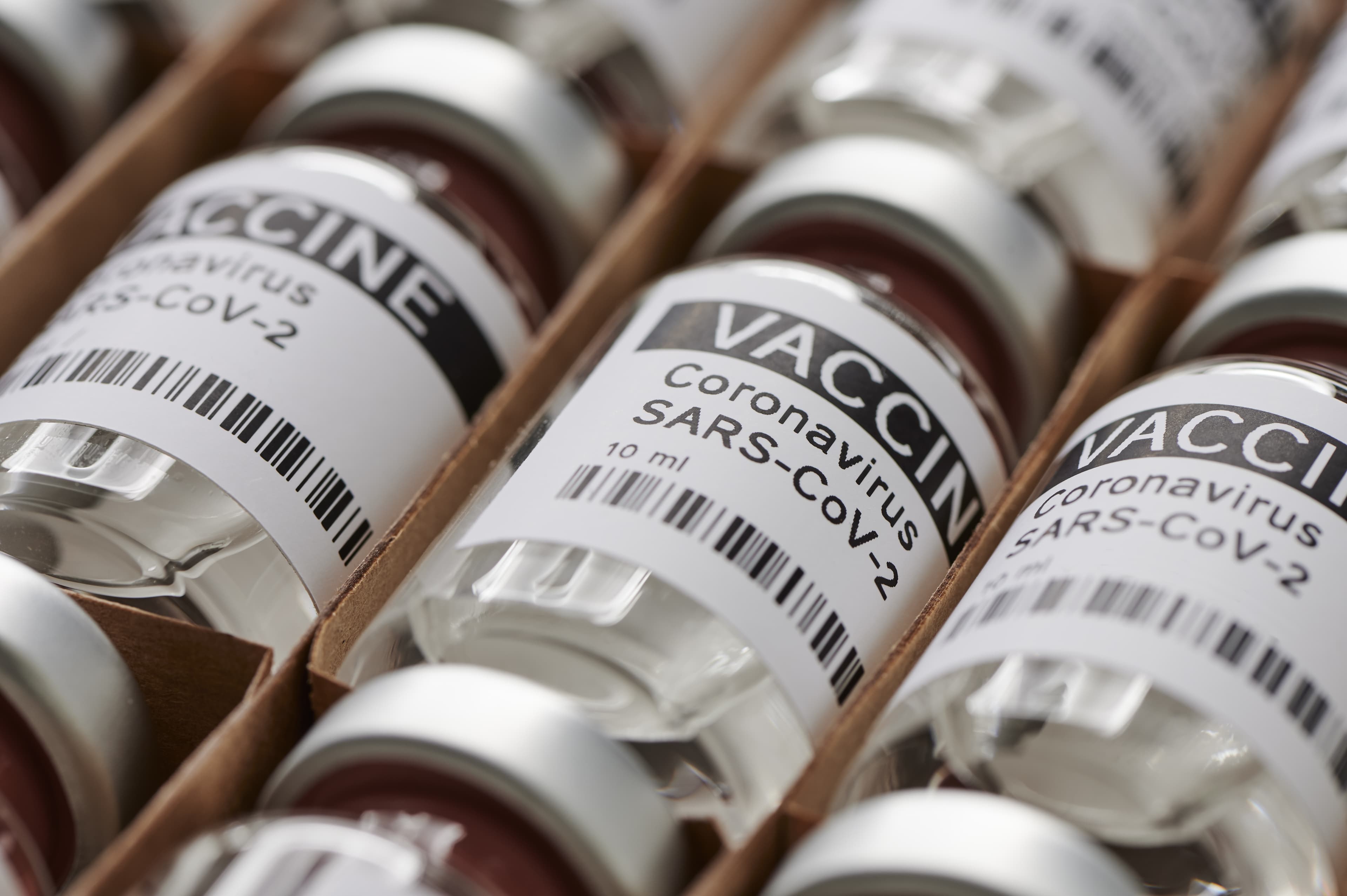An illustration of a vaccine vial for COVID-19. (STOCK PHOTO)