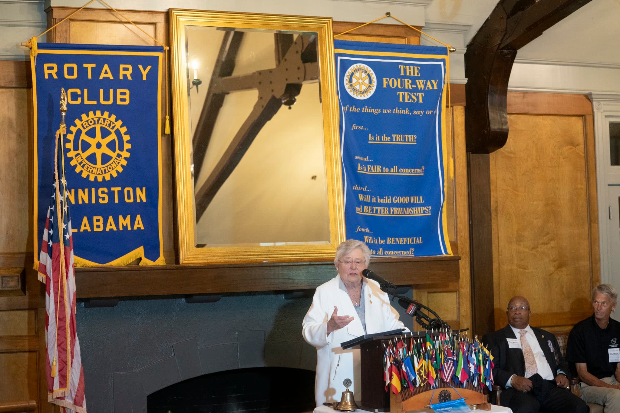 Gov. Kay Ivey speaking to the Rotary Club of Anniston on Tuesday.