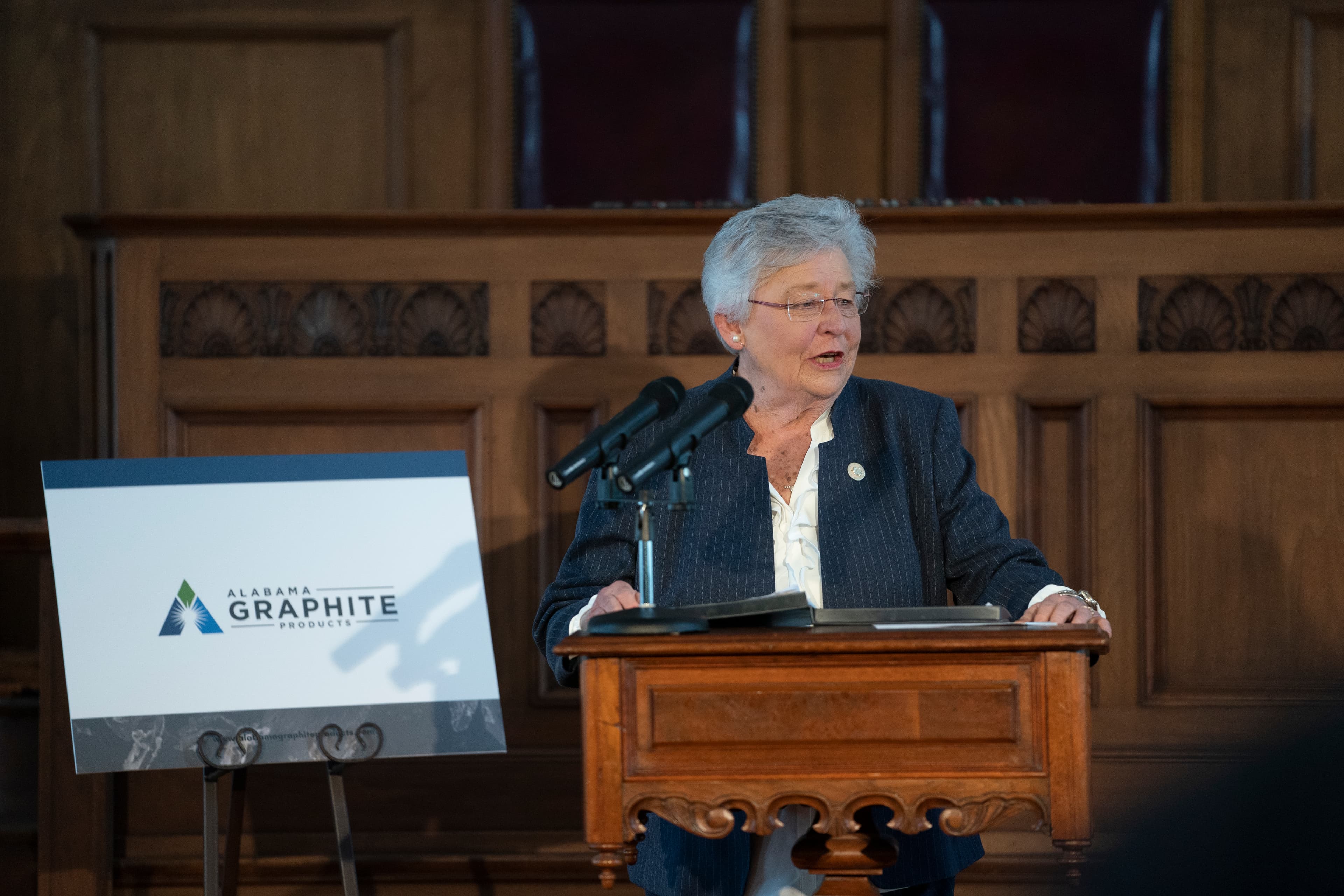 Governor Kay Ivey gave remarks at the Alabama Graphite/Westwater Resources Announcement Tuesday June 22, 2021 in Montgomery, Ala. Westwater Resources Inc. to announce their plans to build a first-of-its-kind advanced graphite processing plant in Coosa County, putting Alabama at the forefront in the production of an essential material in batteries that power electrical vehicles, electronics and other green energy products and equipment. (Governor's Office/Hal Yeager)