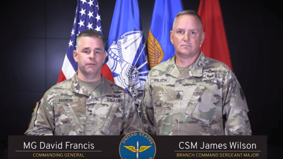 Maj. Gen. David Francis and Branch Command Sergeant Major James Wilson.