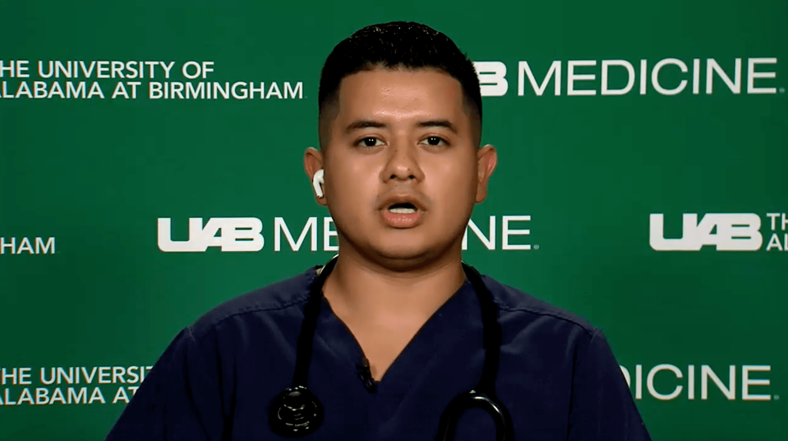 Anderson Lopez Castillo, a 24-year-old ICU nurse at UAB. Image courtesy of UAB.