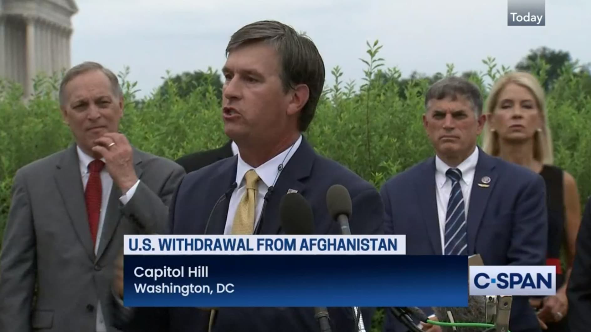 Congressman Barry Moore, R-Alabama, speaking at a Freedom Caucus press conference on Afghanistan.