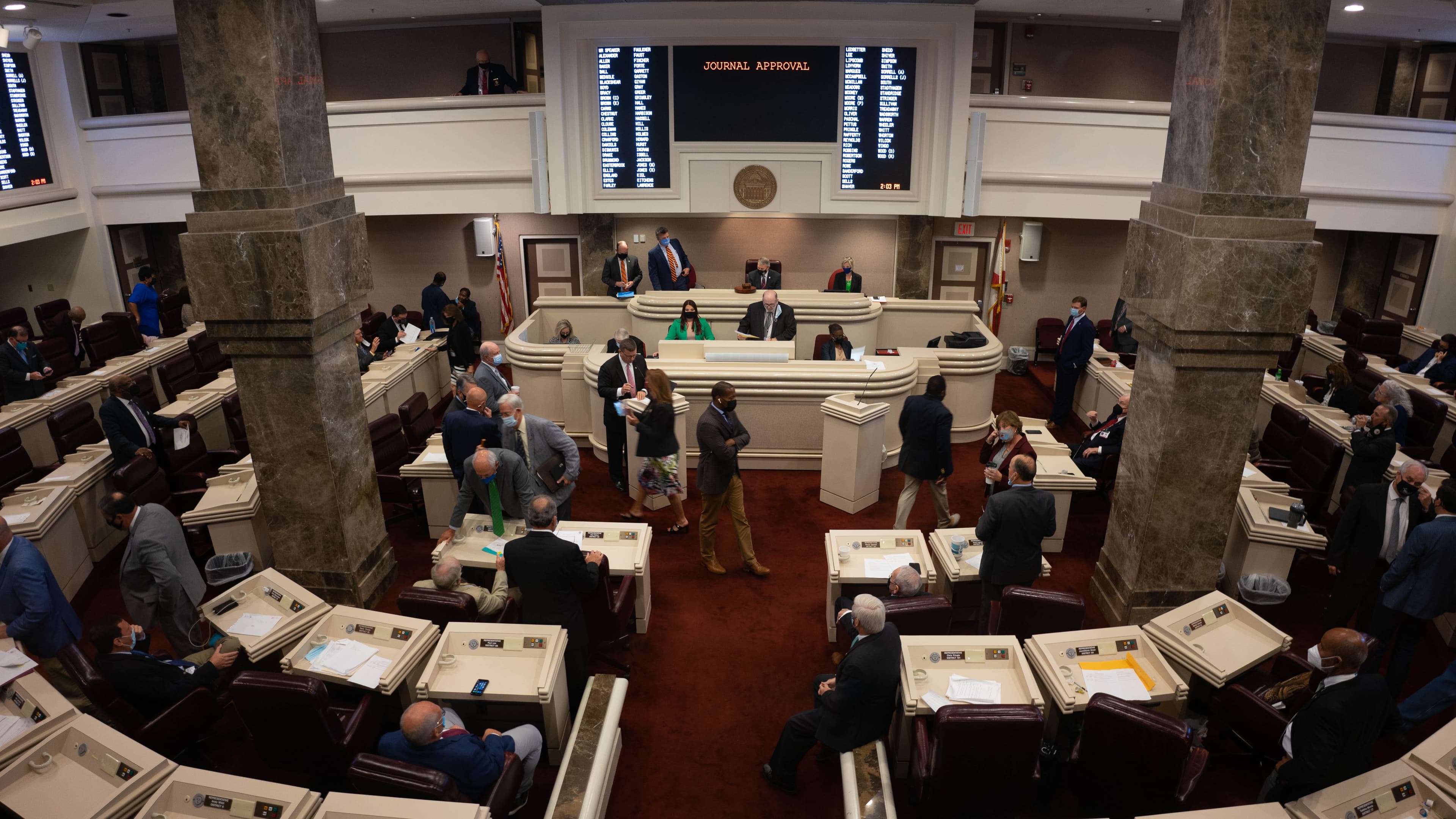 The floor of the Alabama House of Representatives during a special legislative session concerning prisons. (JOHN H. GLENN/APR)