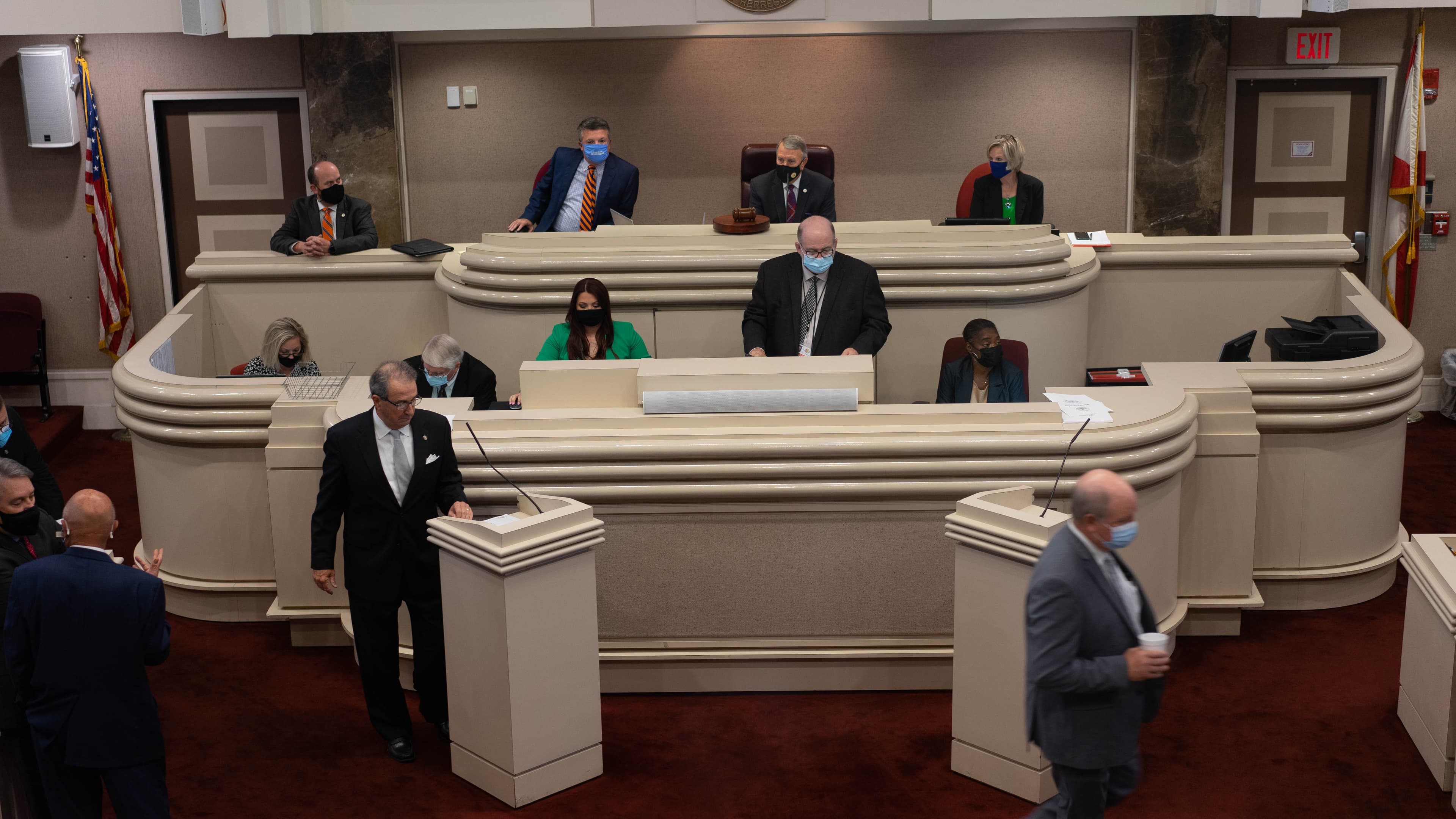 The floor of the Alabama House of Representatives during a special legislative session concerning prisons. (JOHN H. GLENN/APR)