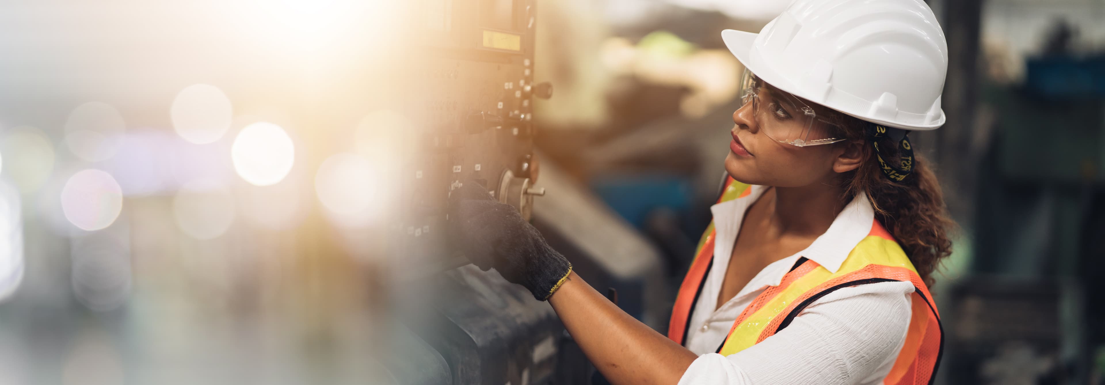 Professional engineering civil , worker, woman Quality control, maintenance, check in factory, warehouse Workshop for factory operators, Space and background