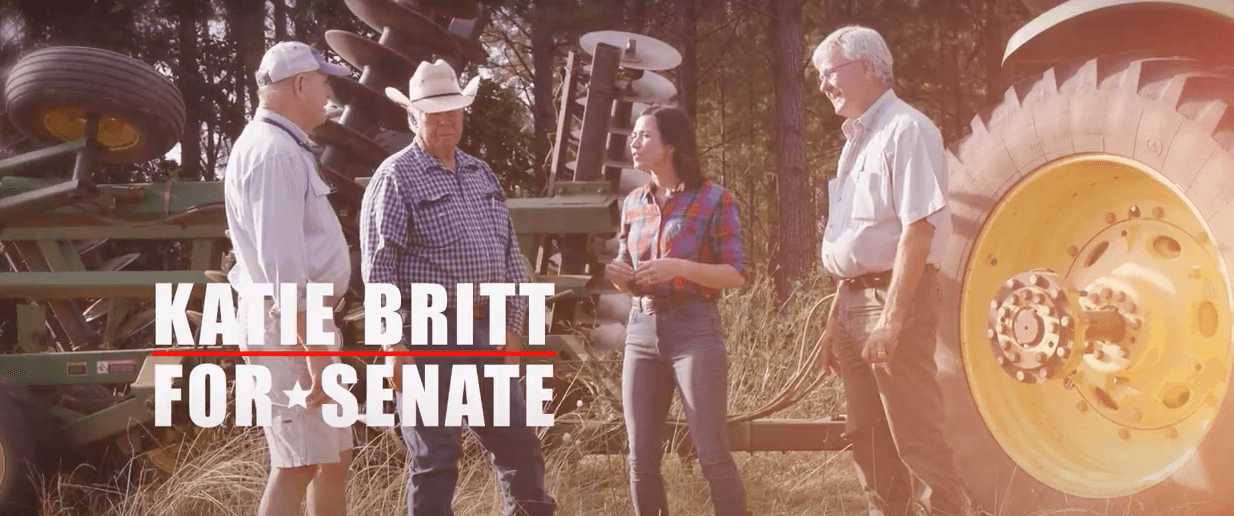 Image from Alabama Conservatives Fund commercial for Britt.
