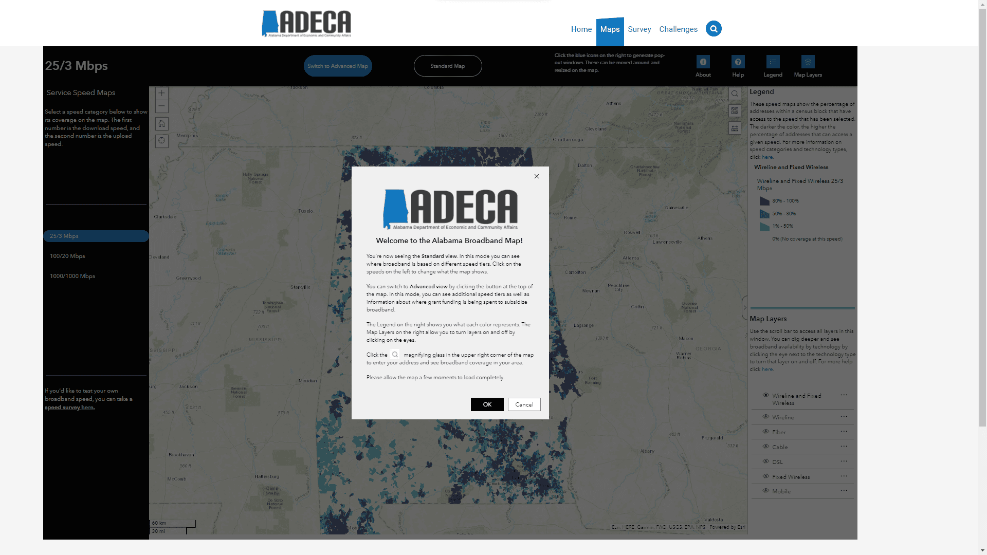 Alabama Broadband Map (ADECA)