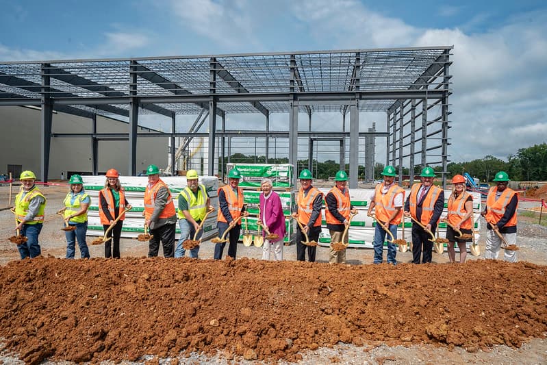 Gov. Kay Ivey joins the groundbreaking ceremony for James Hardie in Prattville.