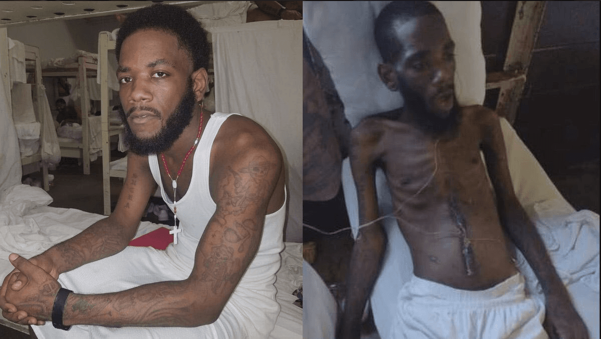 Two photos show the deterioration of Kastellio Vaughan, who is currently serving time within the Alabama prison system.