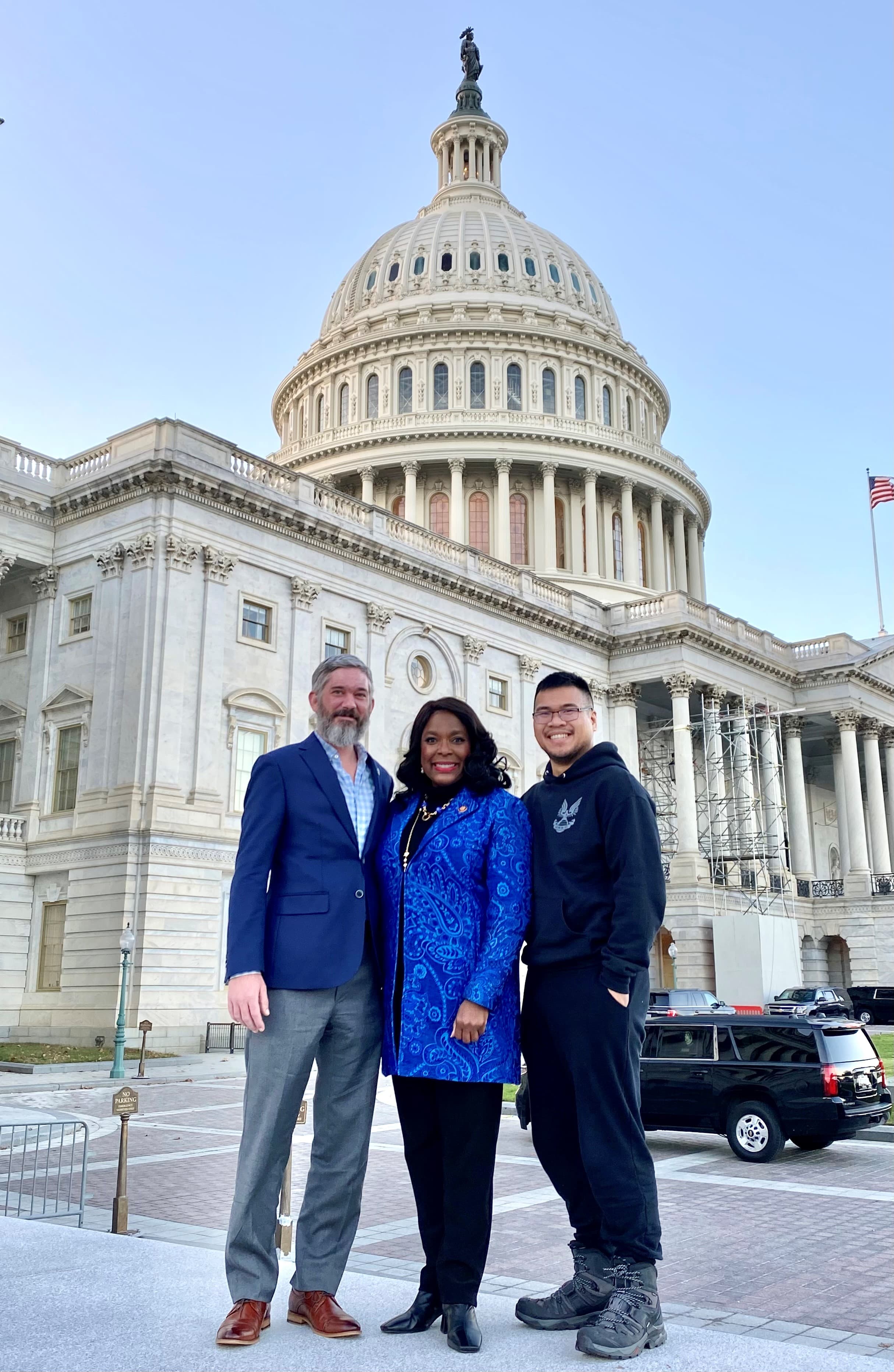Congresswoman Terri Sewell on Wednesday met with Alex Drueke, left, and Andy Huynh, right, and their families in her Washington D.C. office.