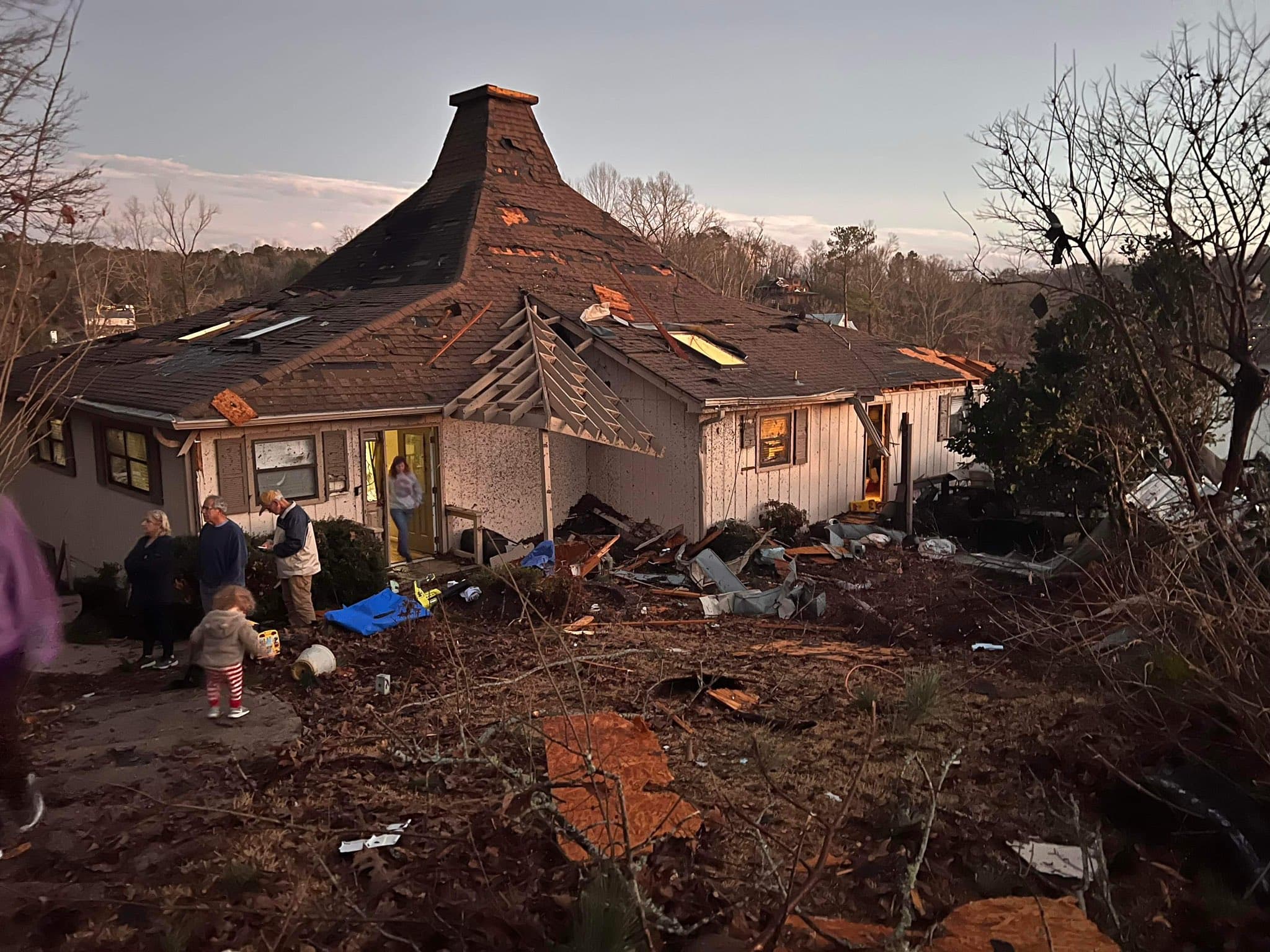 Tornado damage near Lake Martin, Alabama.