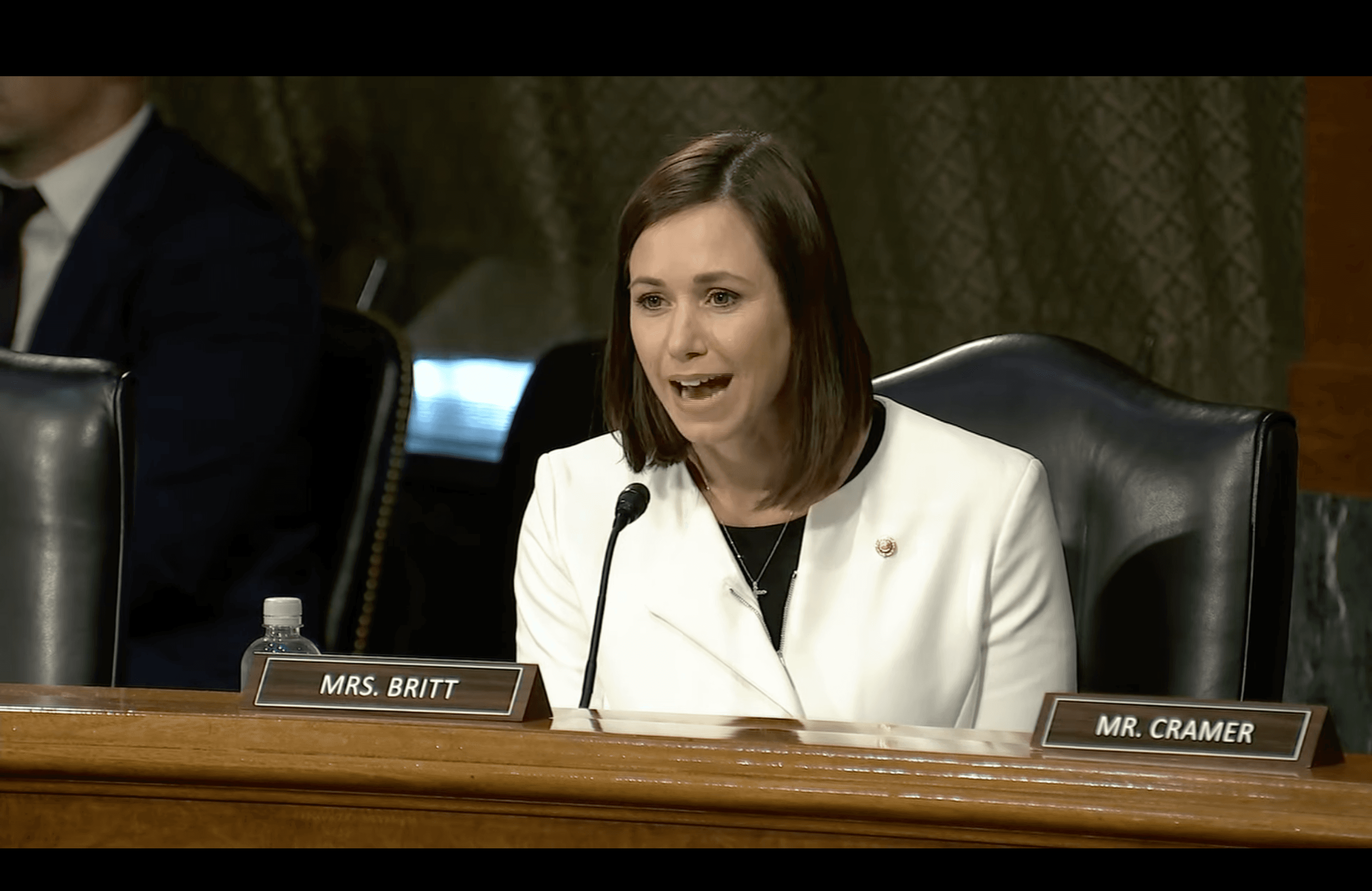 Sen. Katie Britt during a Senate Banking Committee hearing.