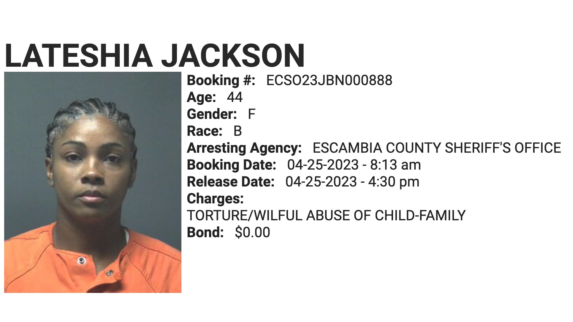 Mugshot of Sgt. Lateshia Jackson
