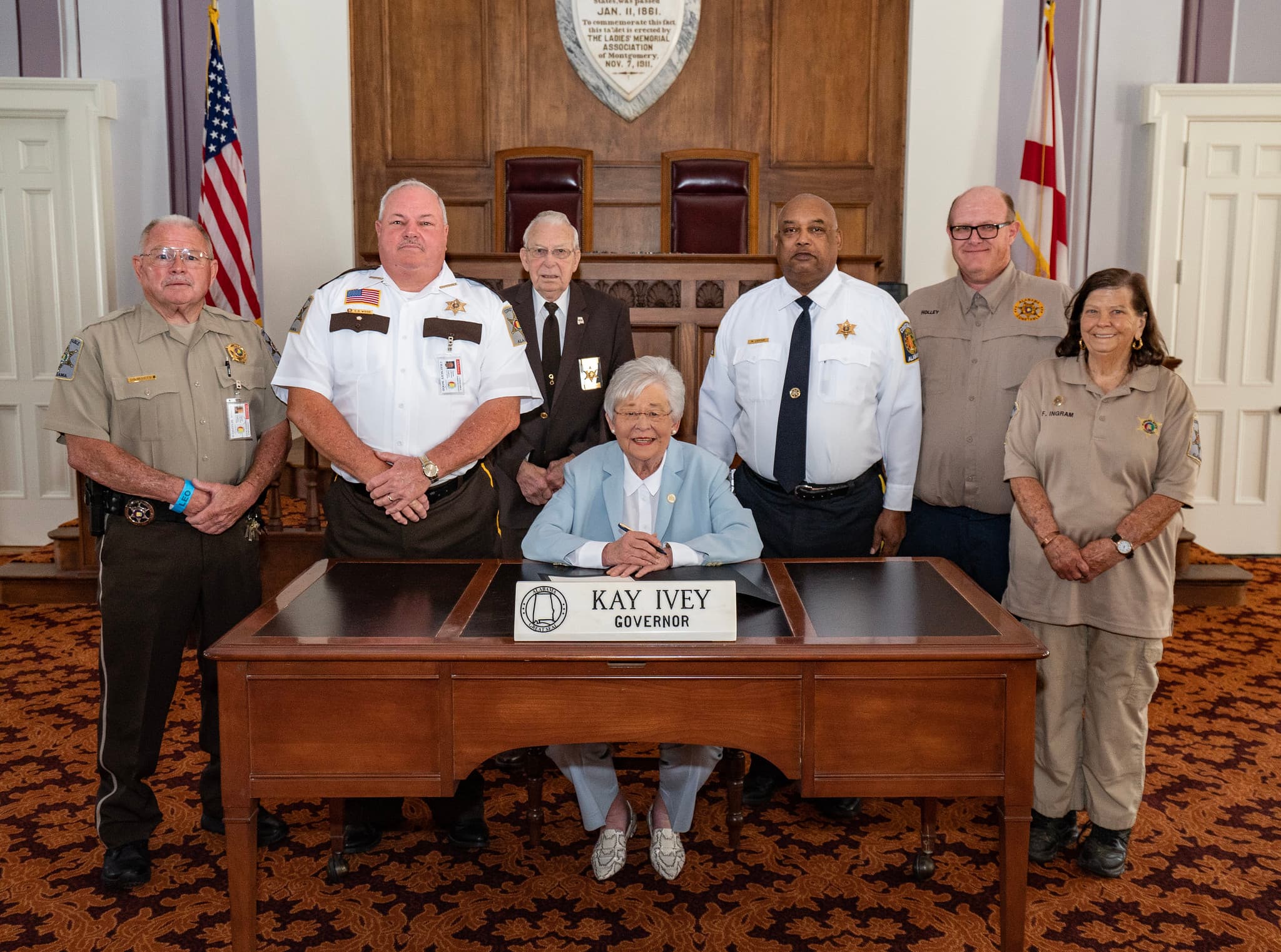 Gov. Kay Ivey signs a proclamation declaring July 15, 2023 as Constables Day in the state of Alabama.